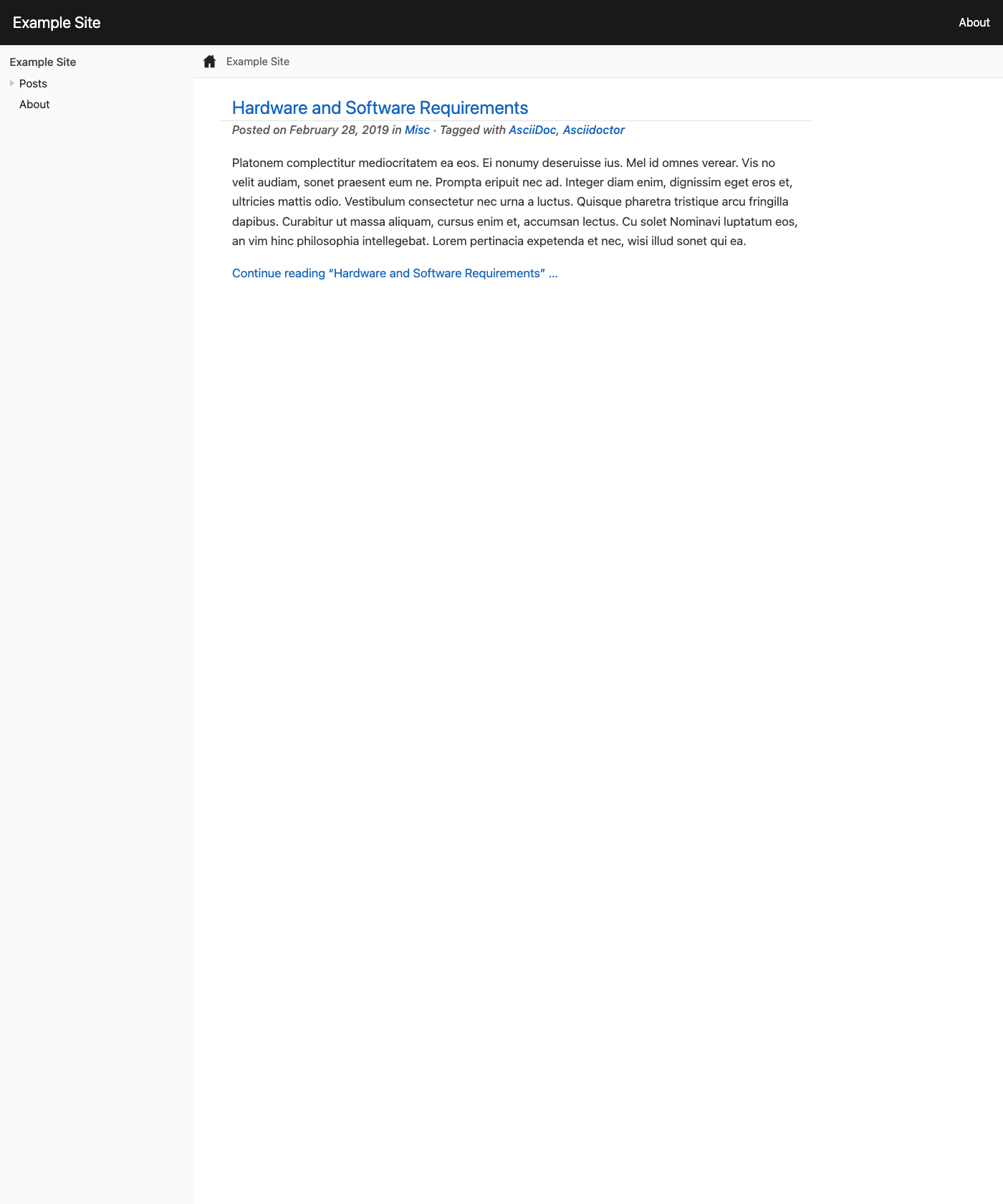Screenshot of Antora Default Ui Hugo Theme