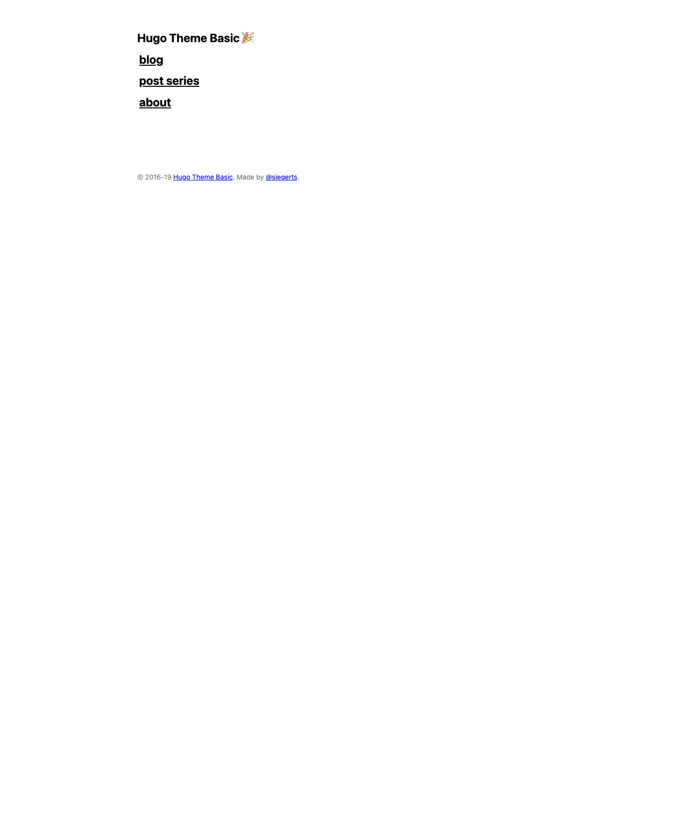 Screenshot of Hugo Theme Basic