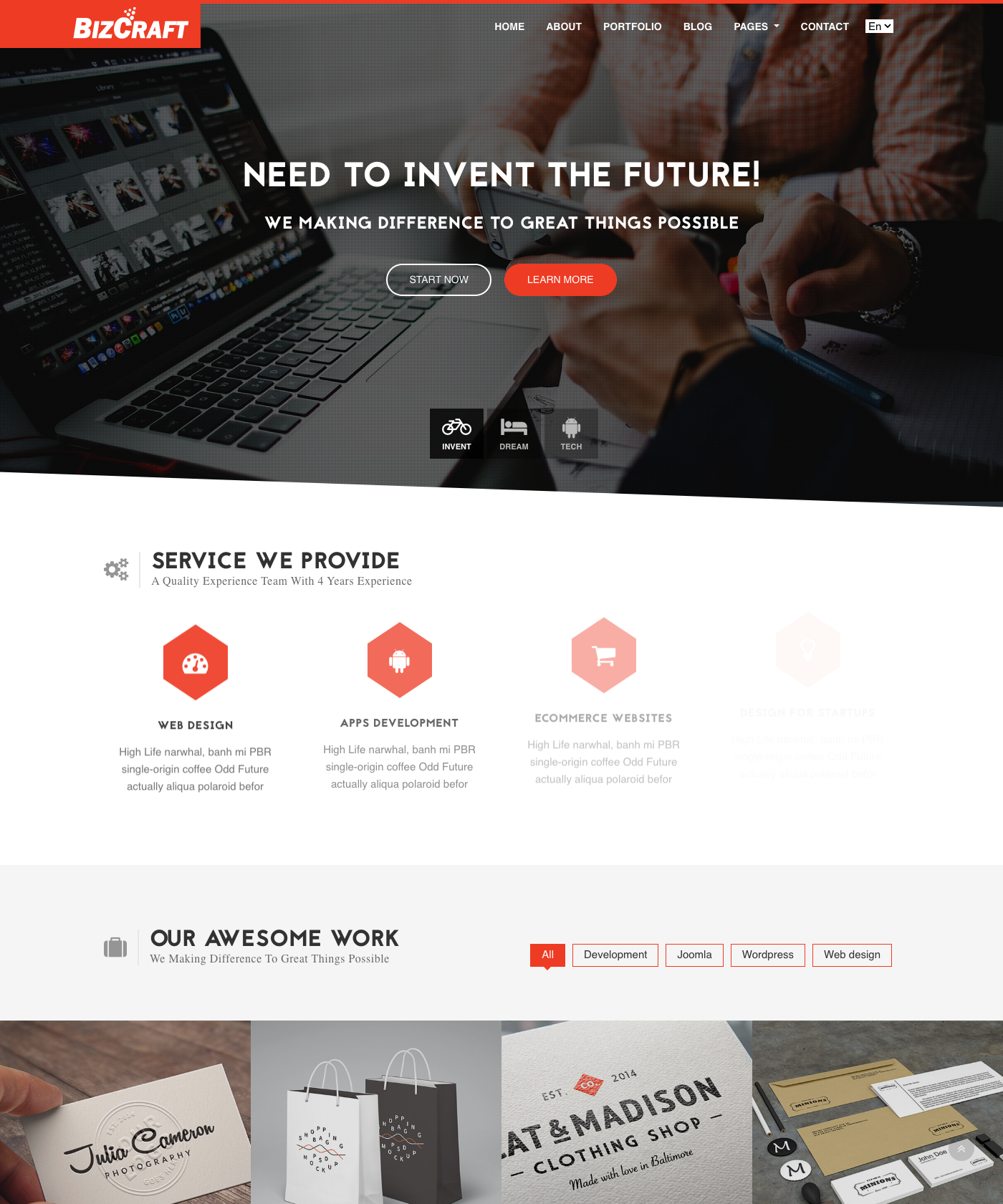 Screenshot of Bizcraft Hugo