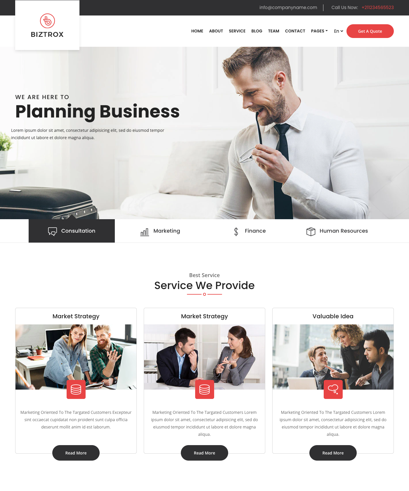 Screenshot of Biztrox Hugo