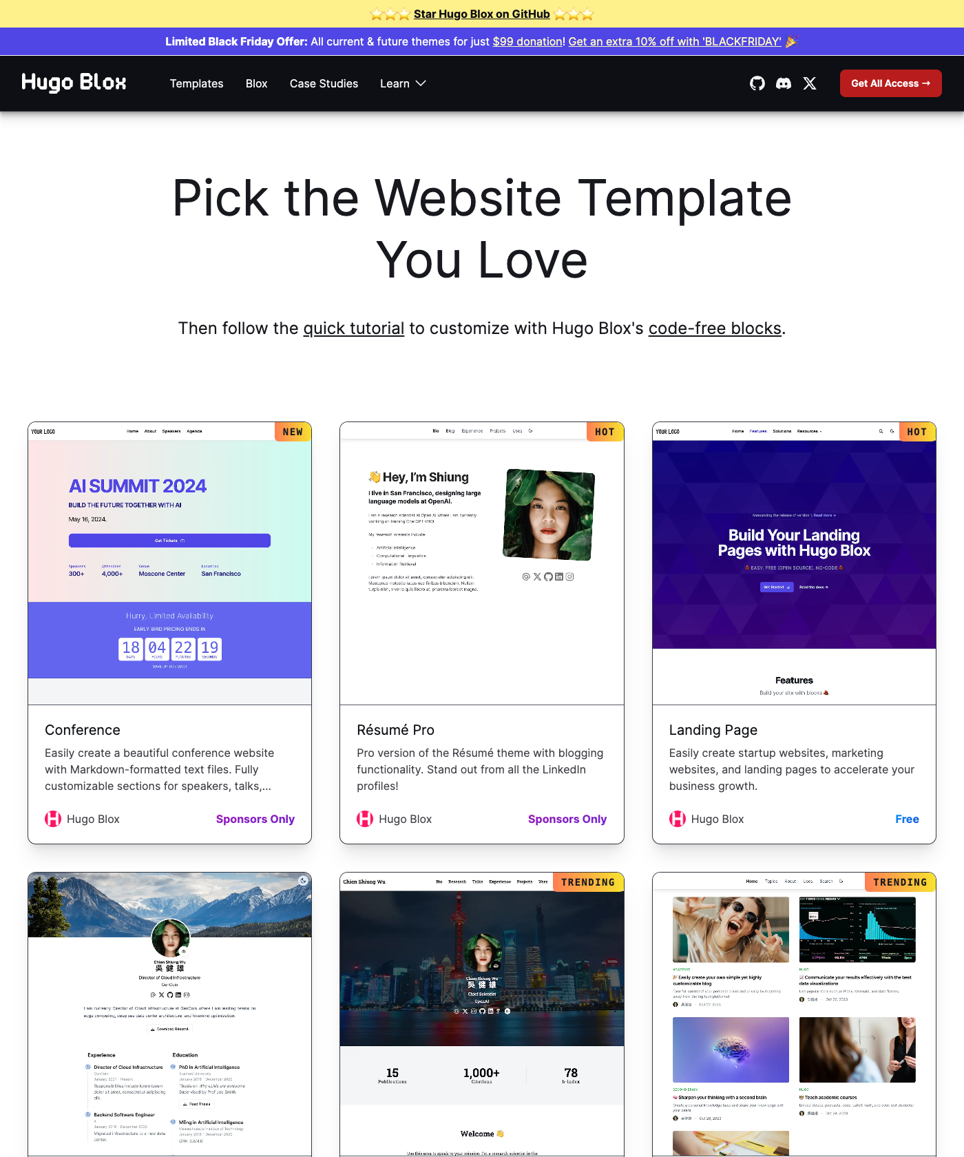 Screenshot of Hugo Blog Theme