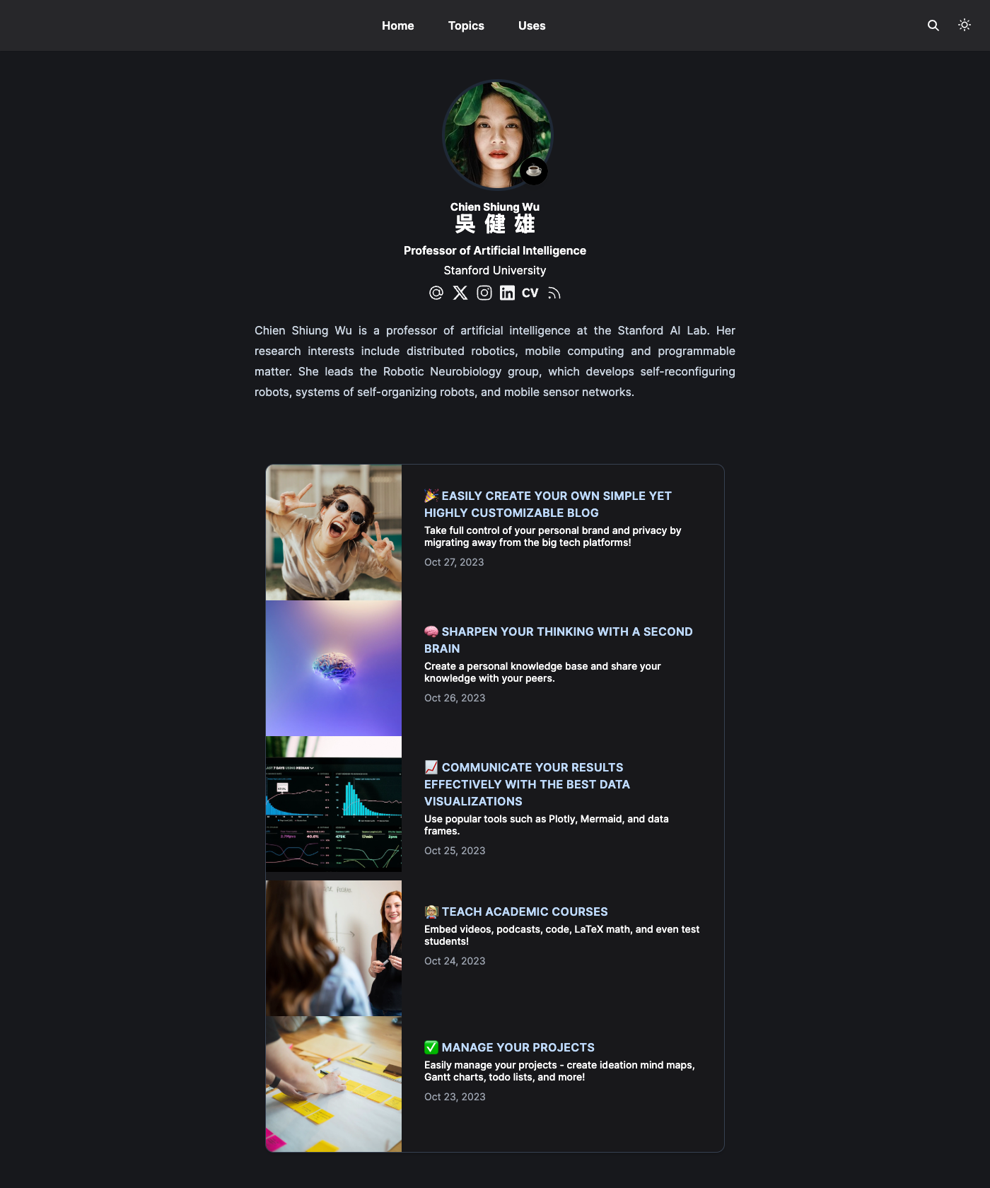 Screenshot of Theme Blog