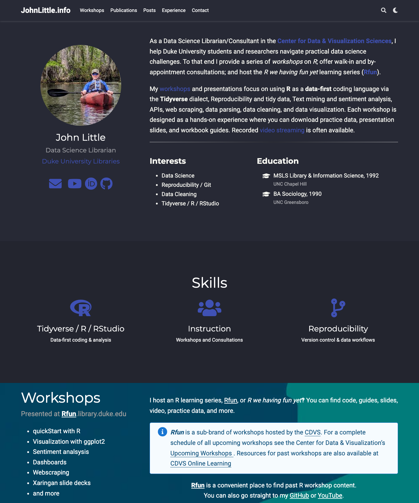 Screenshot of Blogdown Libjohn