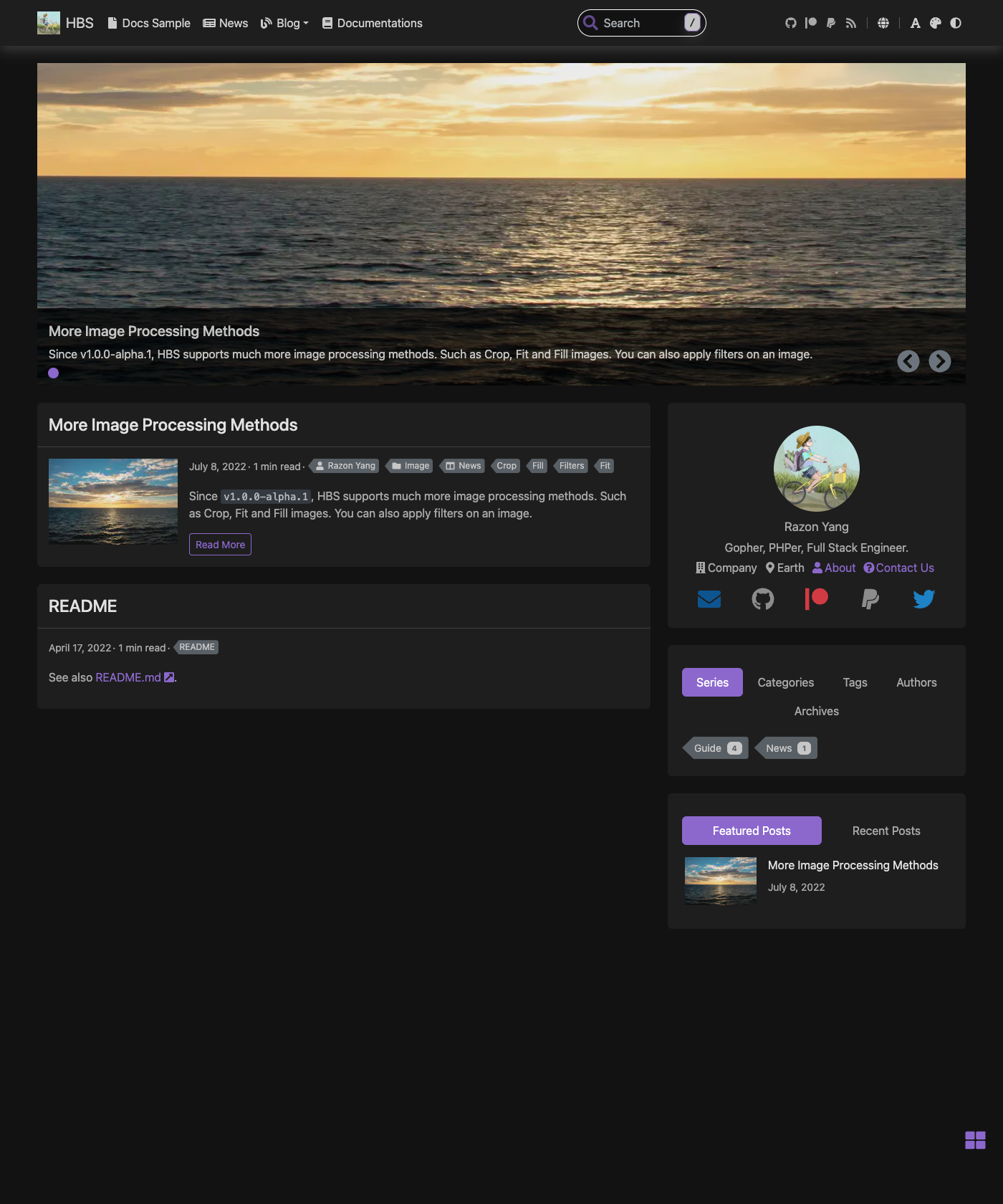 Screenshot of Hugo Theme Bootstrap Skeleton