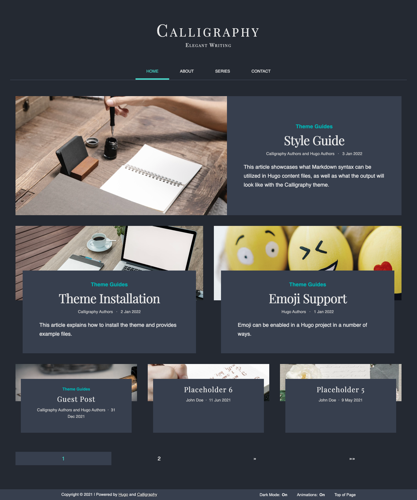 Screenshot of Calligraphy