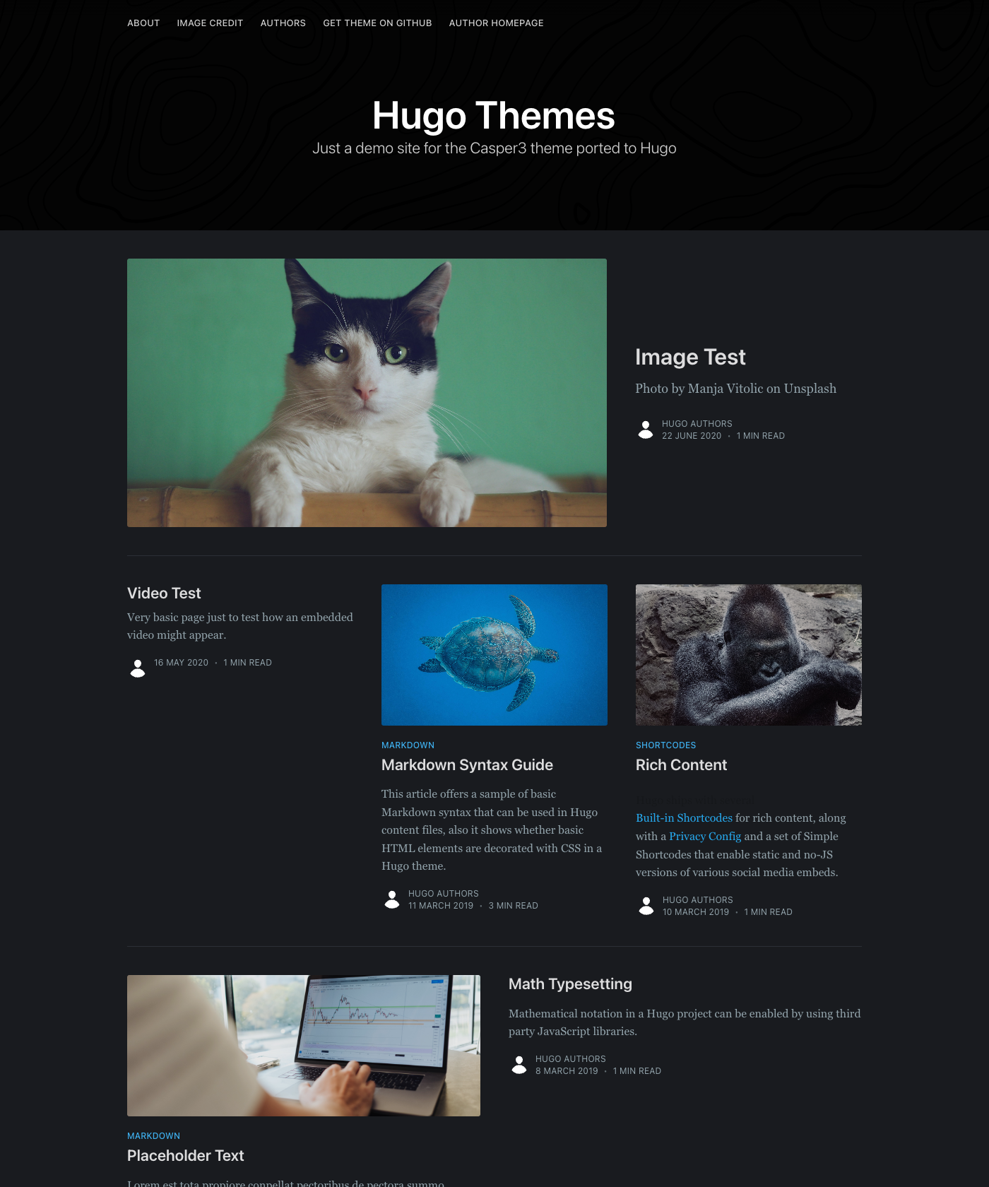 Screenshot of Hugo Casper3 Demo