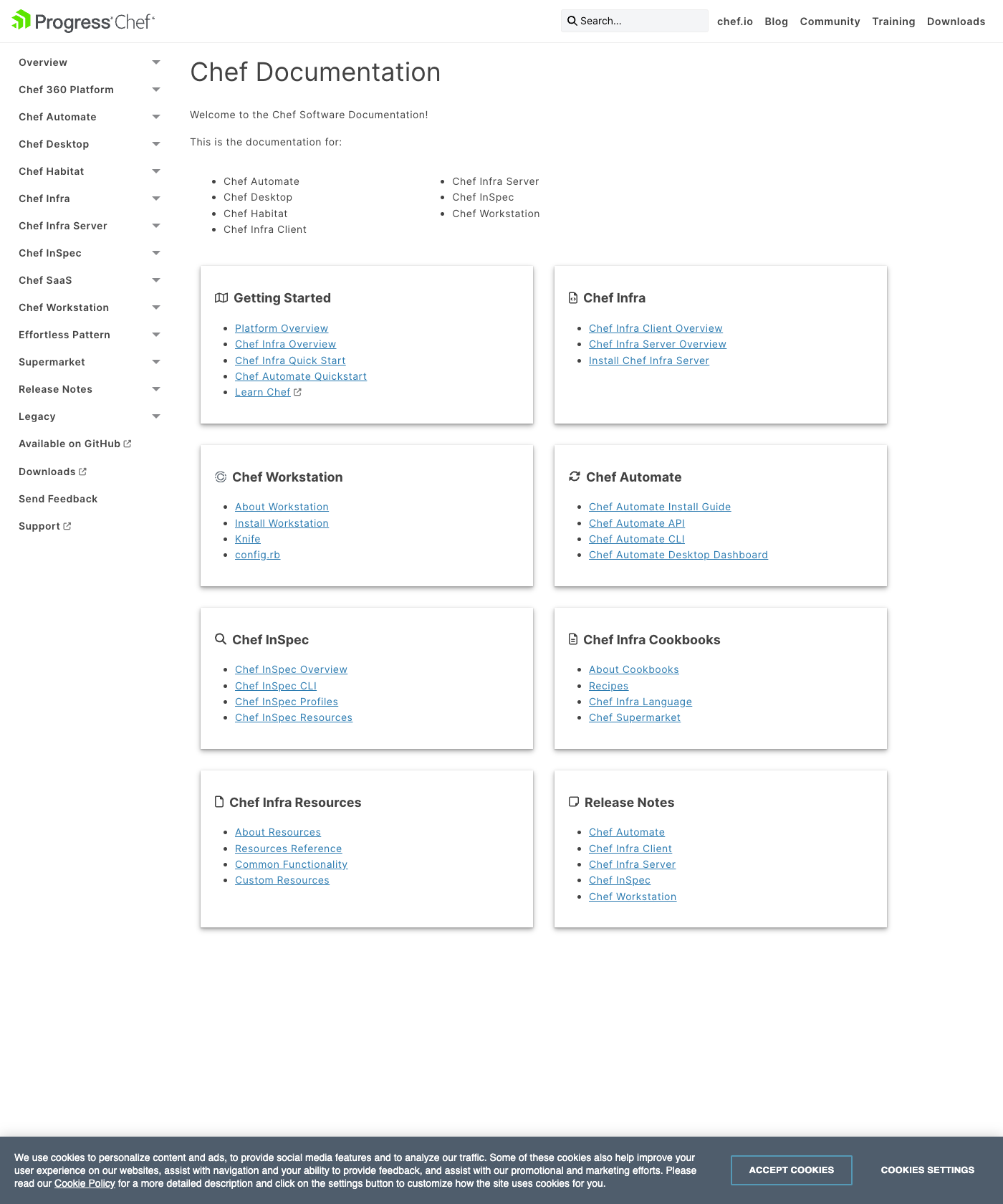 Screenshot of Chef Web Docs