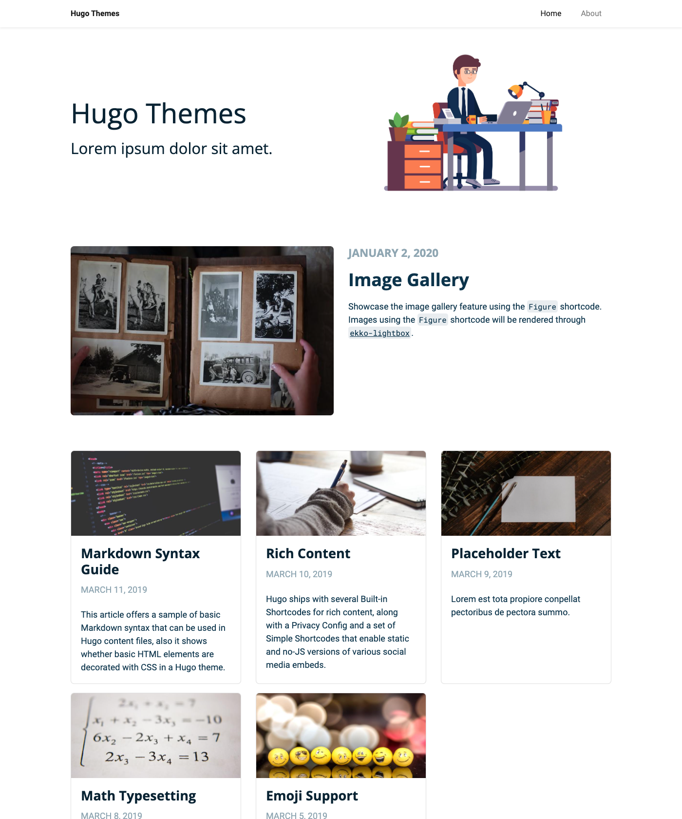 Screenshot of Hugo Theme Chunky Poster