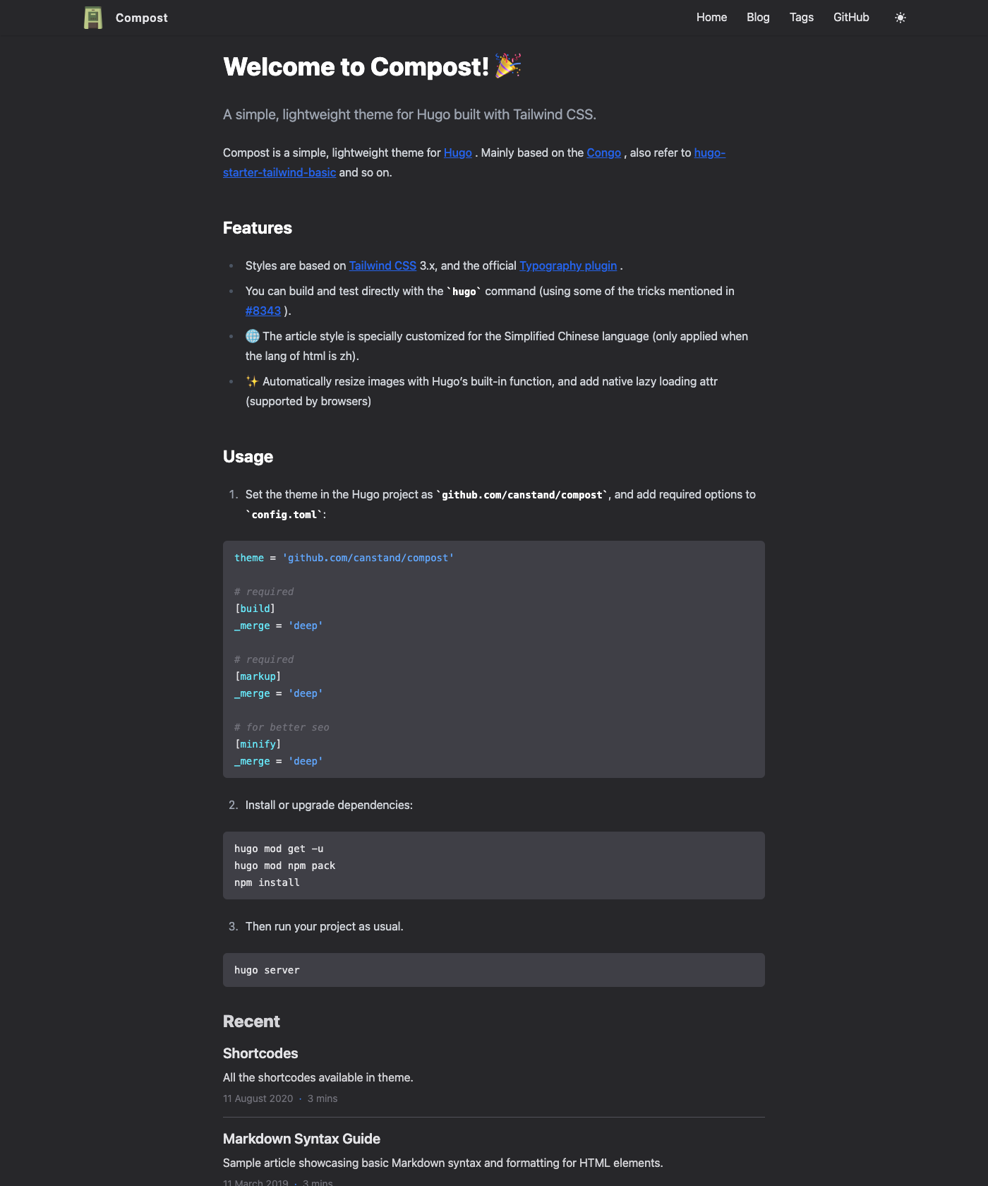 Screenshot of Compost