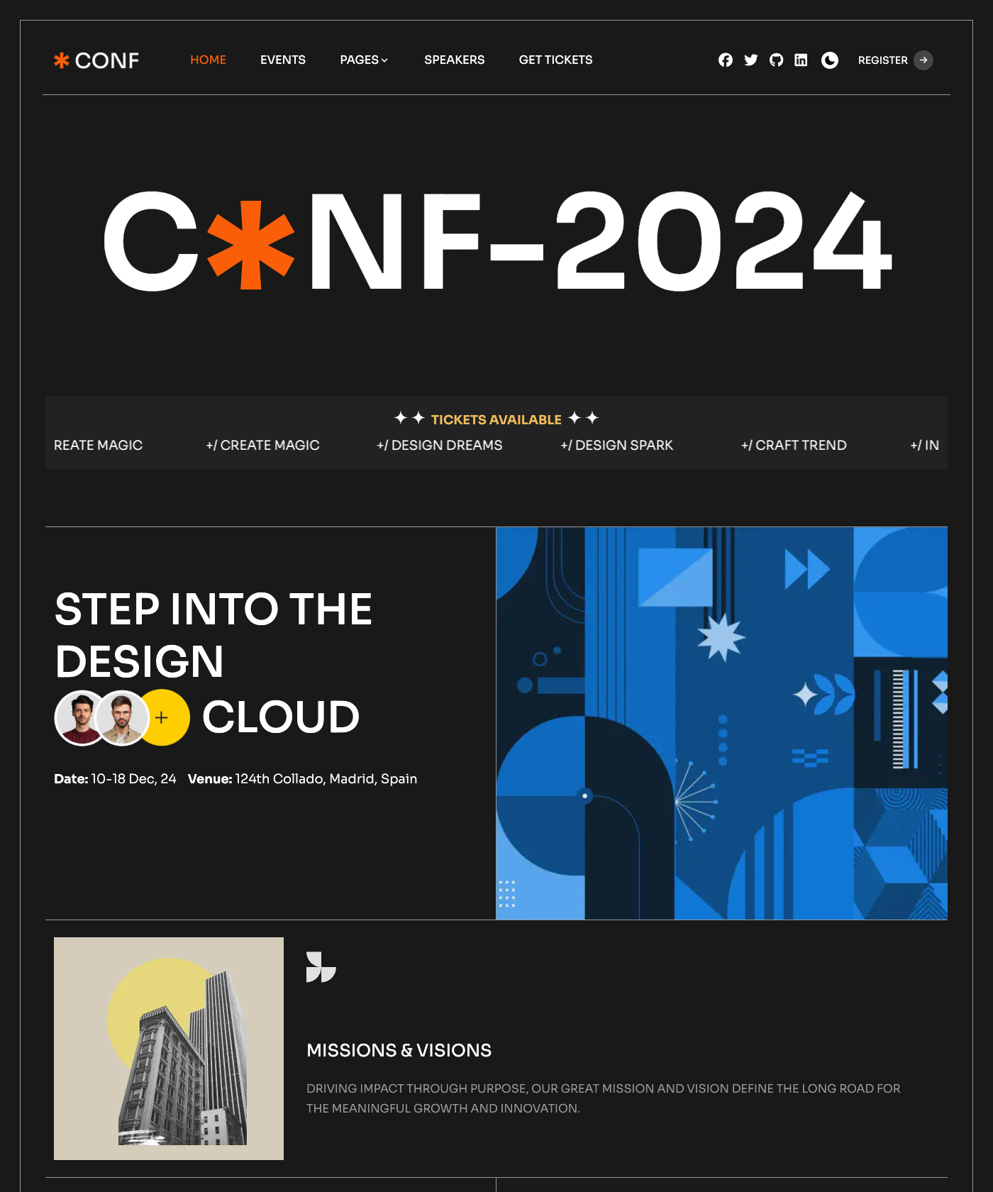Screenshot of Conf Hugo