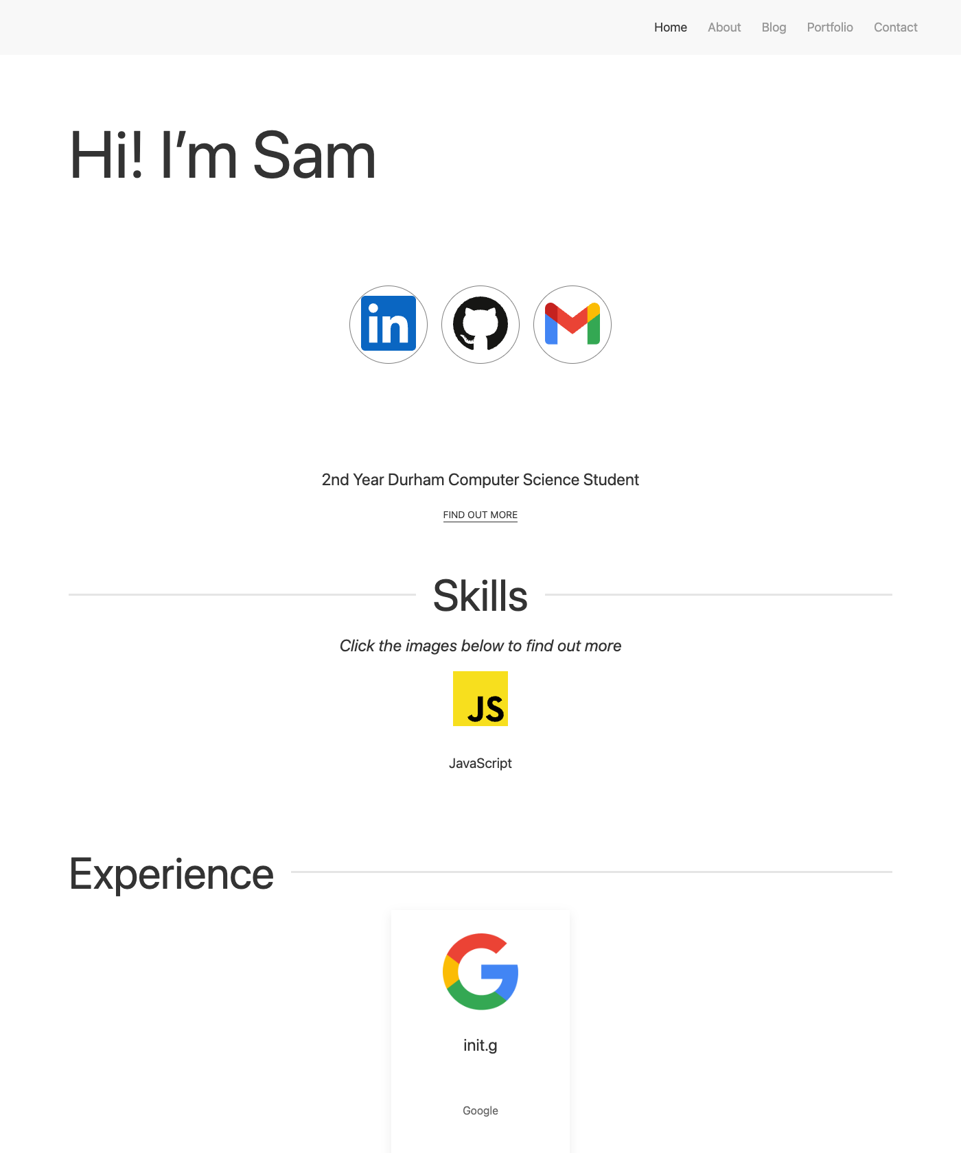 Screenshot of Hugo Developer Portfolio