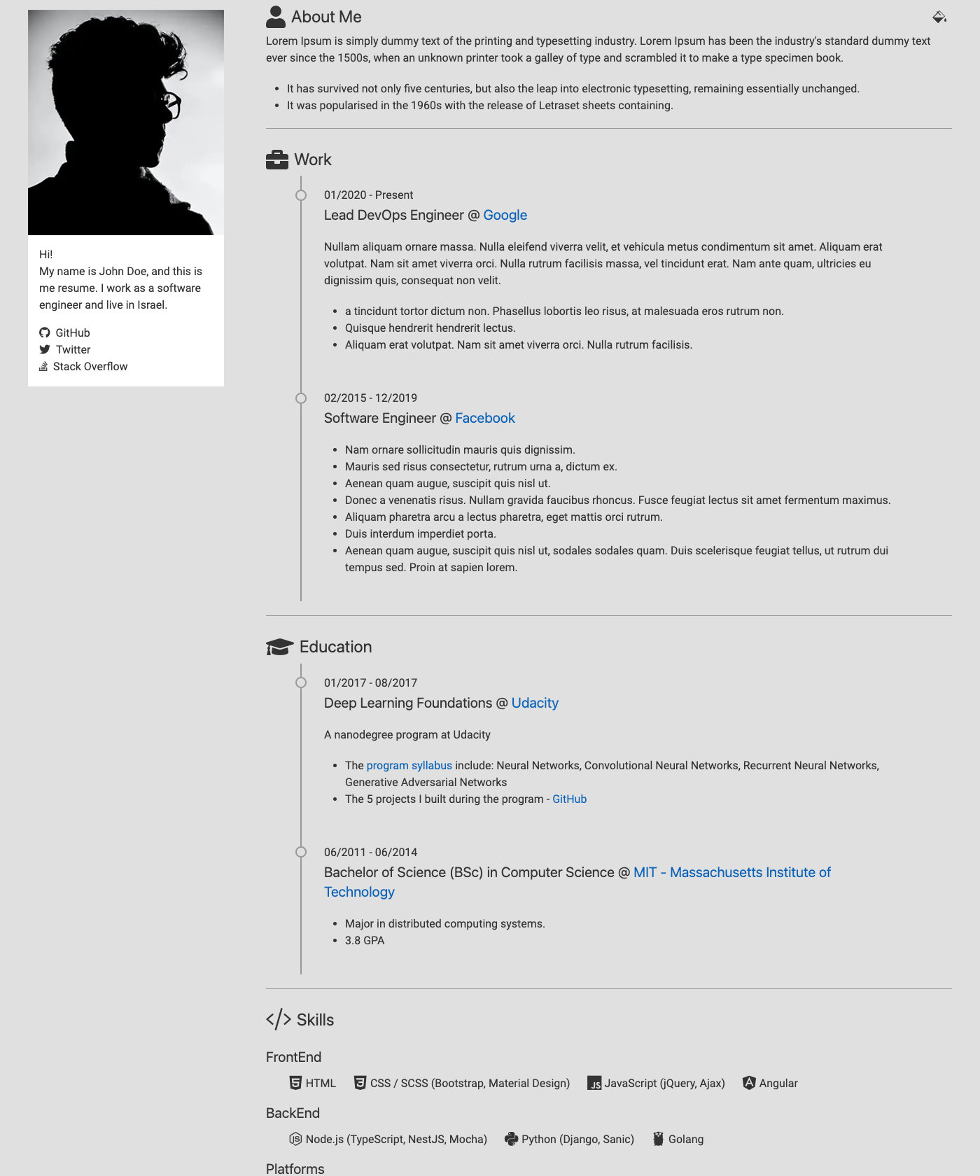 Screenshot of DevRes