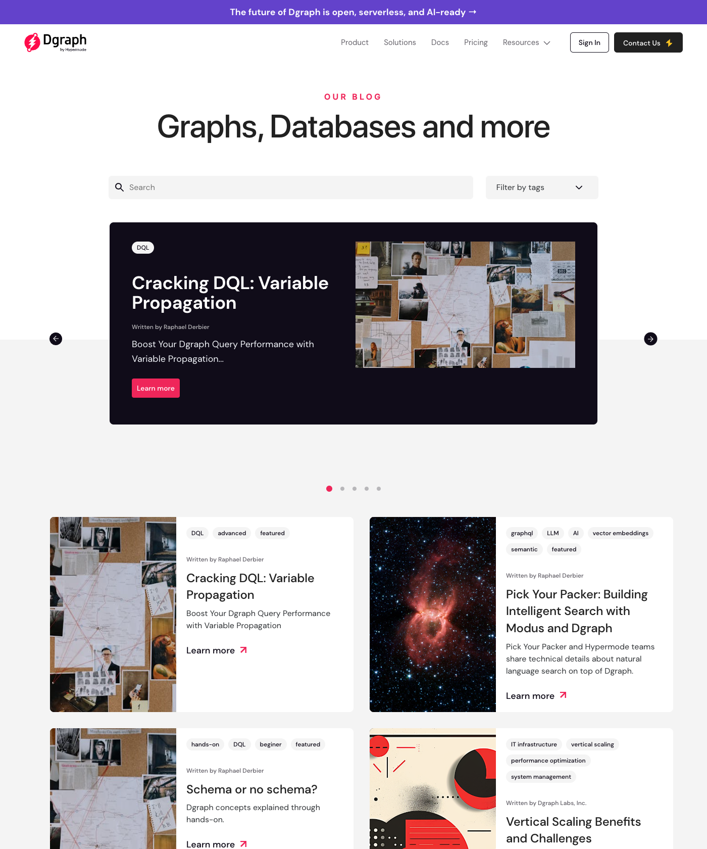 Screenshot of Hugo Dgraph Theme