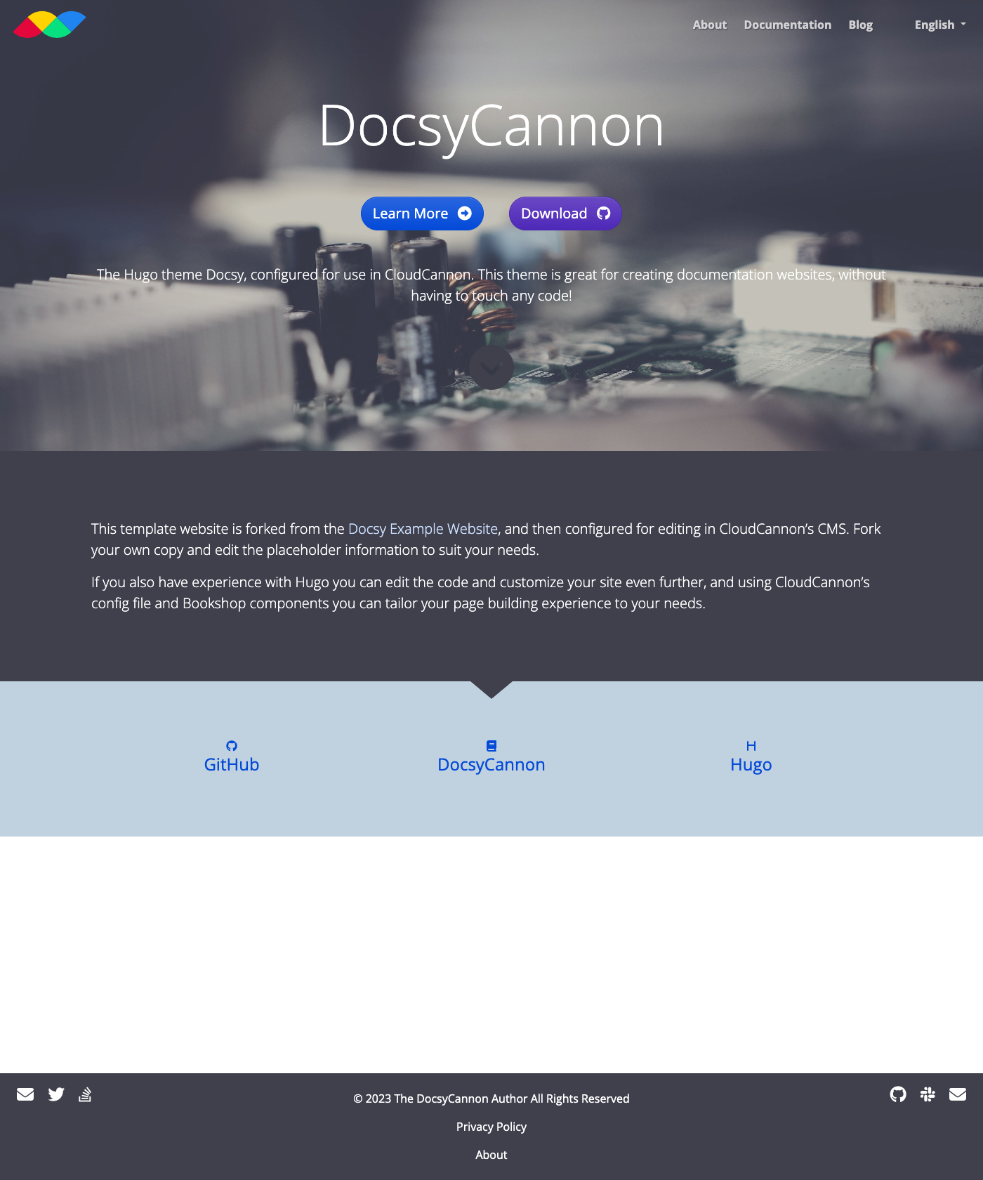 Screenshot of Docsycannon Template