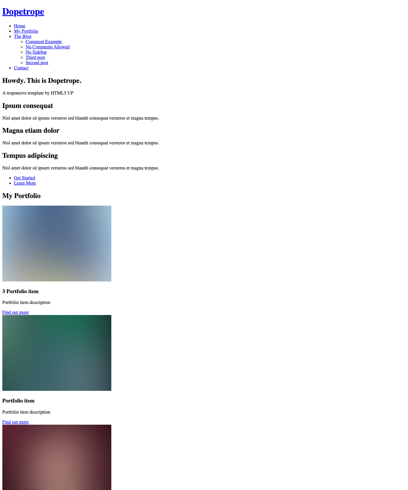 Screenshot of Hugo Theme Dopetrope