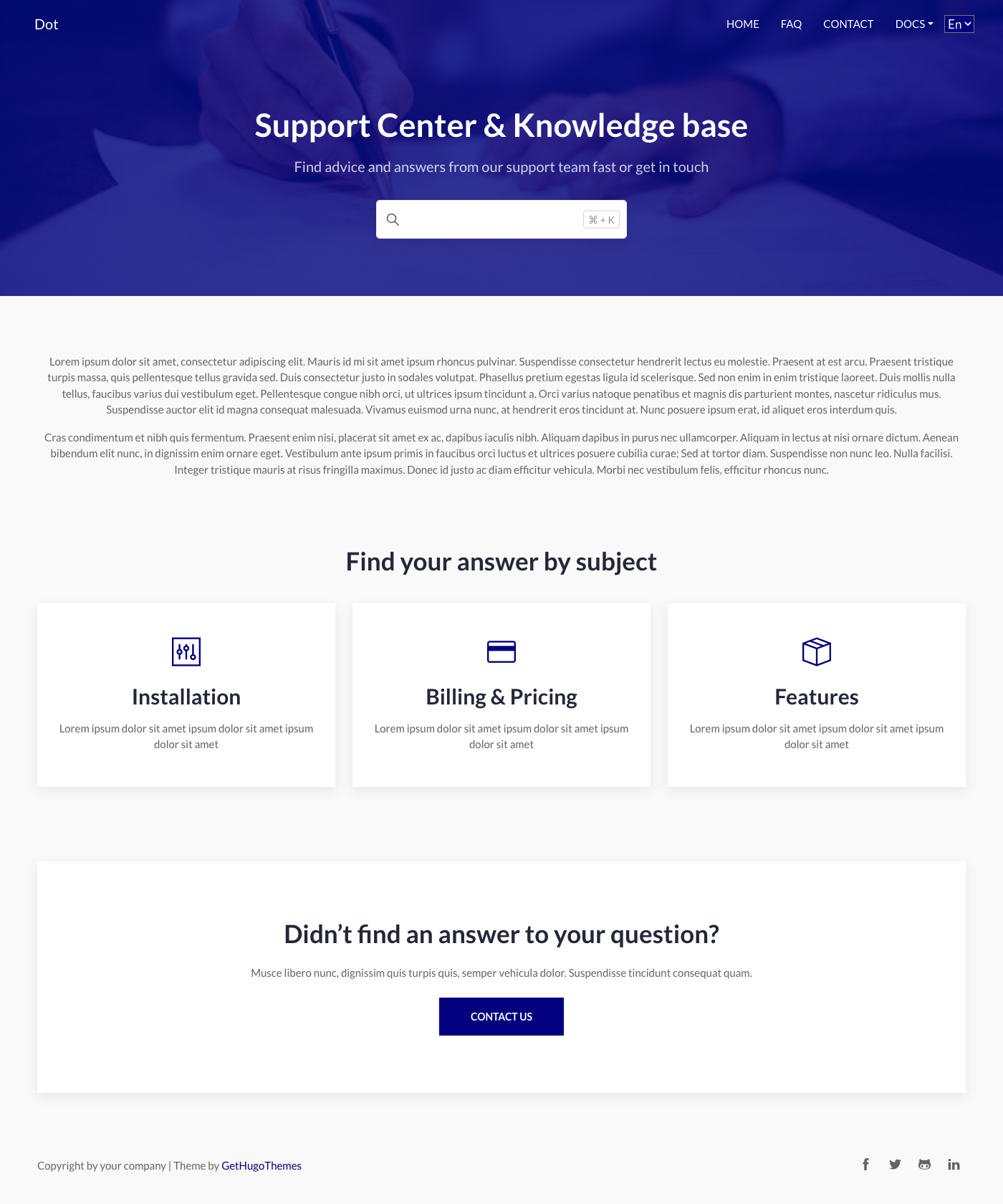 Screenshot of Dot Hugo