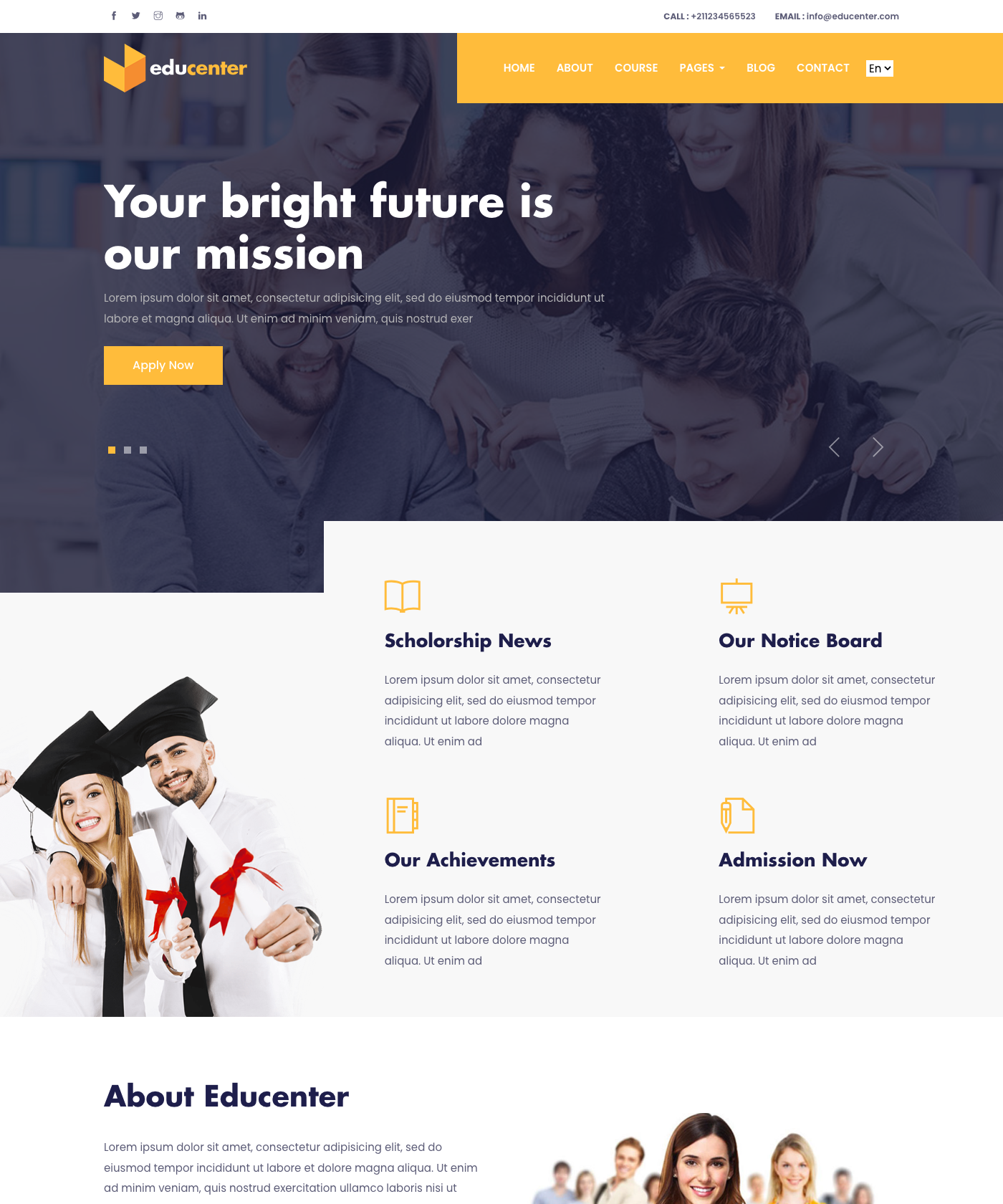 Screenshot of Educenter Hugo