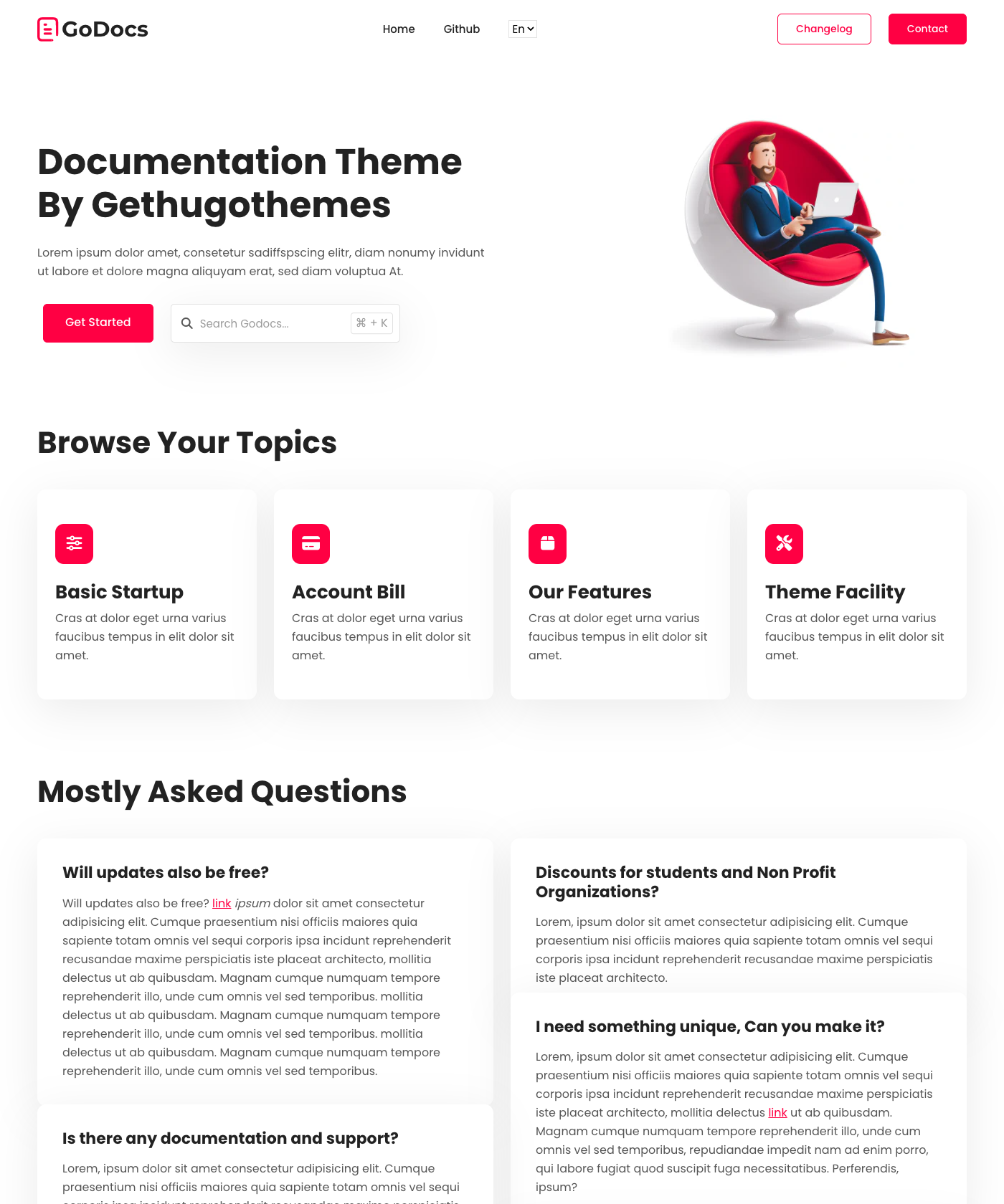 Screenshot of Godocs Hugo
