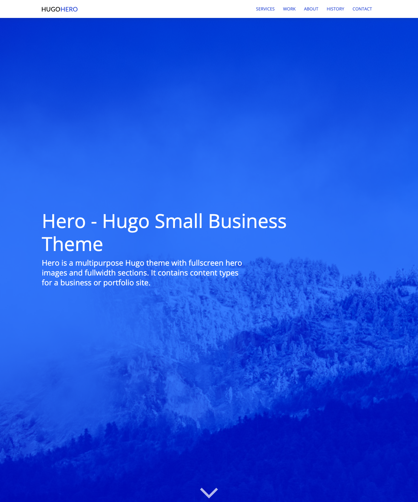 Screenshot of Hugo Hero Theme