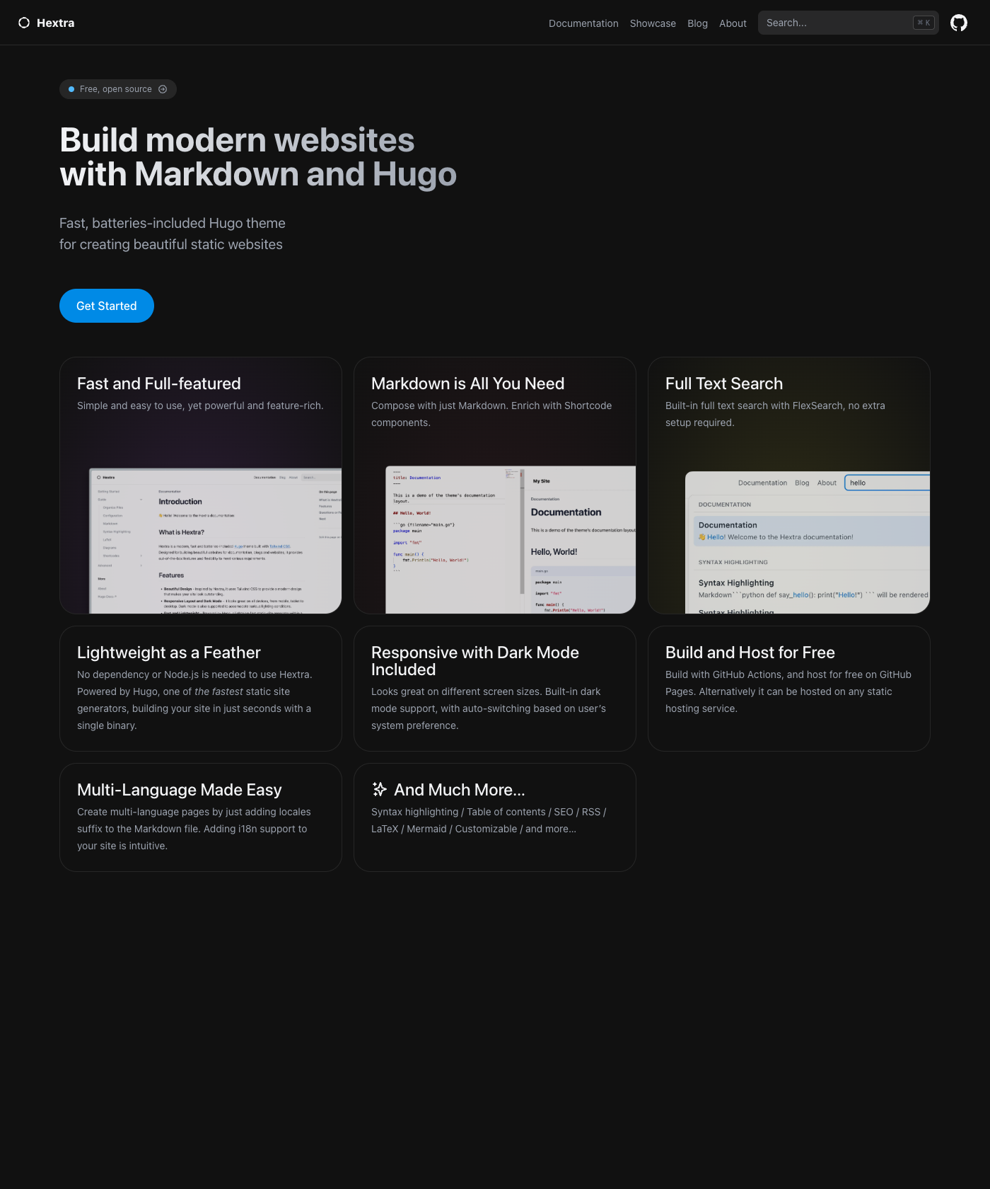 Screenshot of Hextra