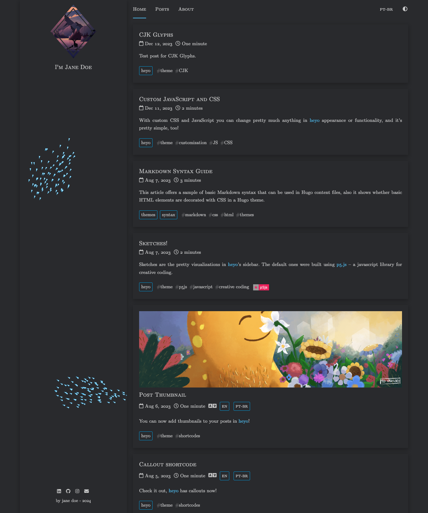 Screenshot of Heyo Hugo Theme