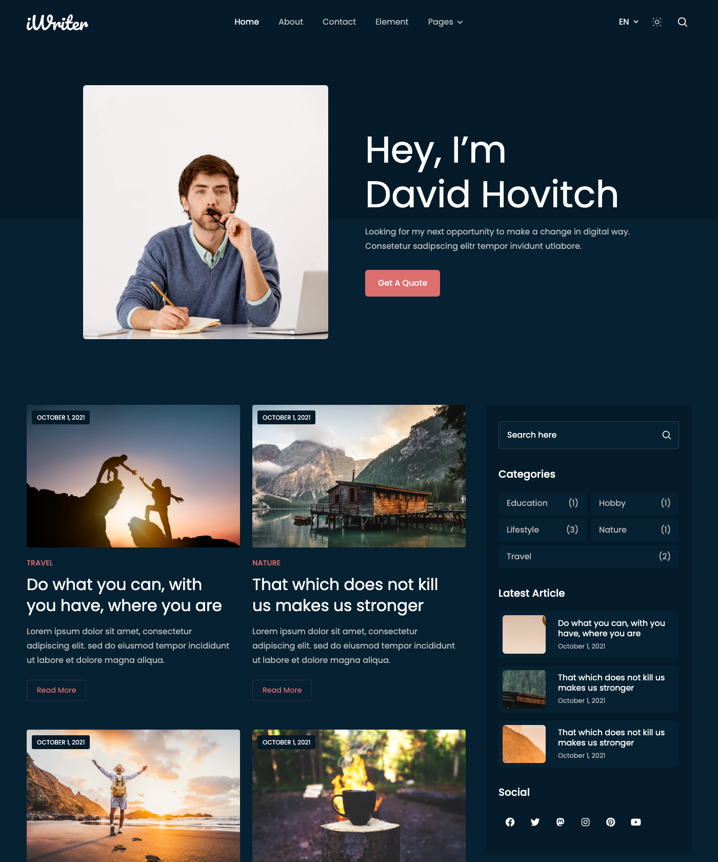 Screenshot of iWriter Hugo