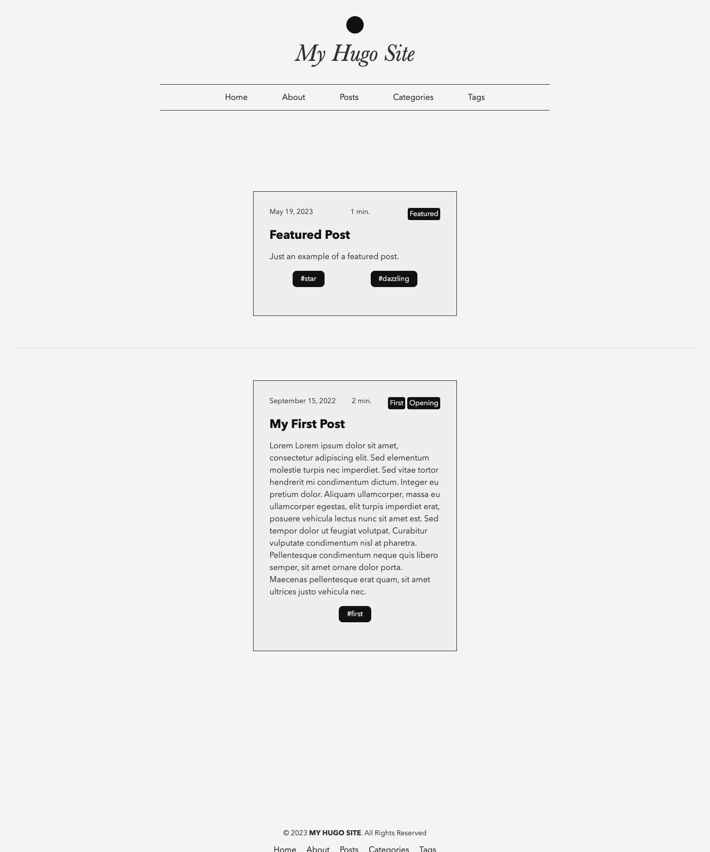 Screenshot of Hugo Theme Kaleidoscope