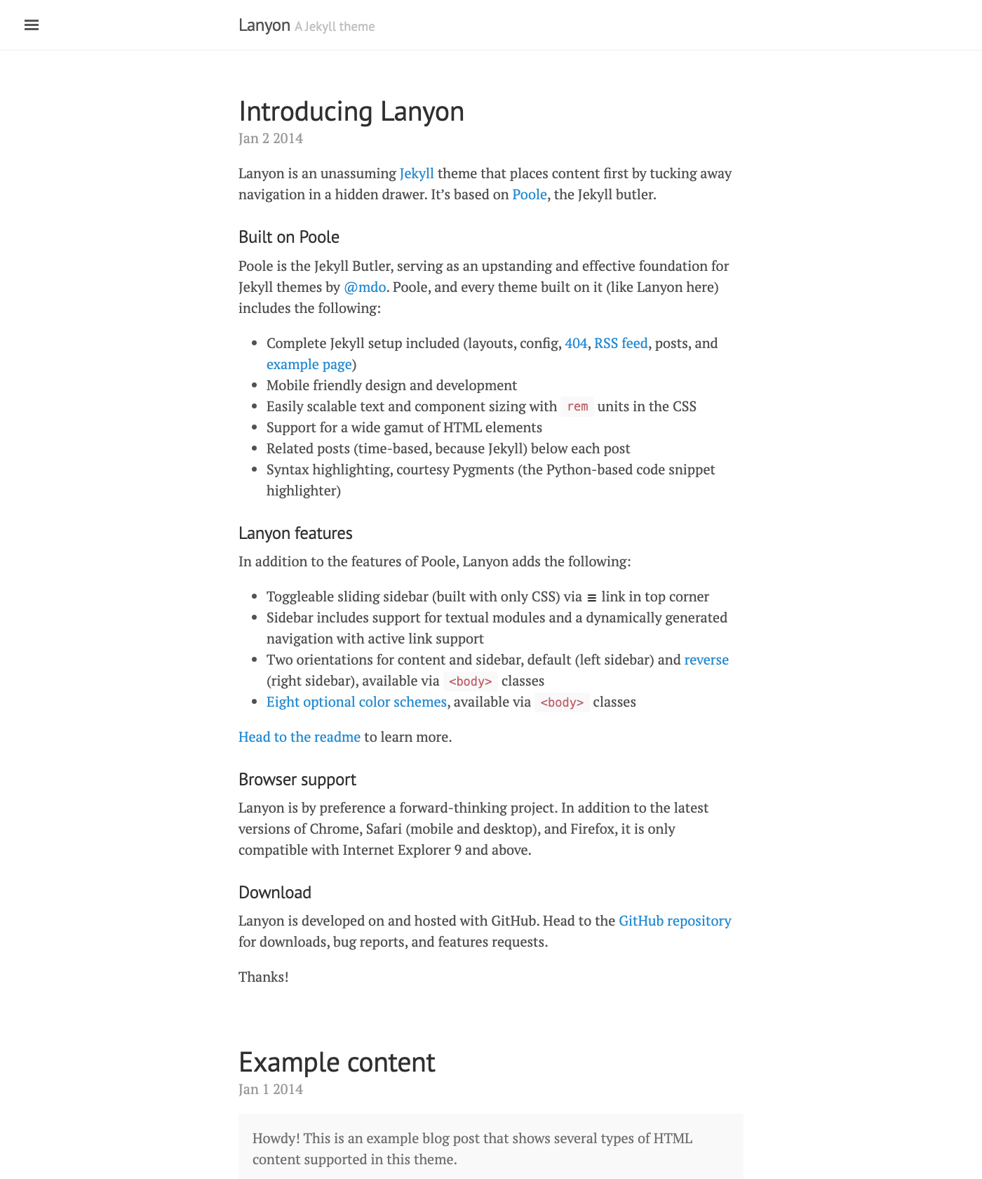 Screenshot of Lanyon Hugo