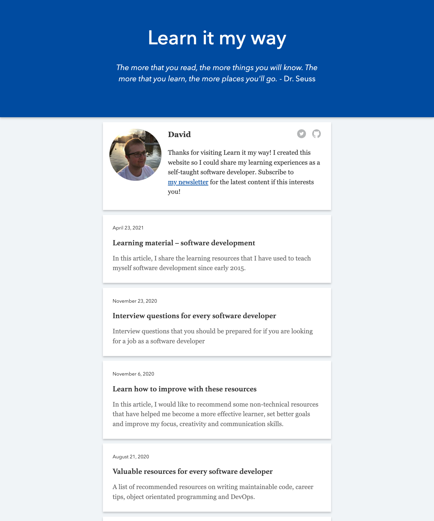 Screenshot of Learnitmyway