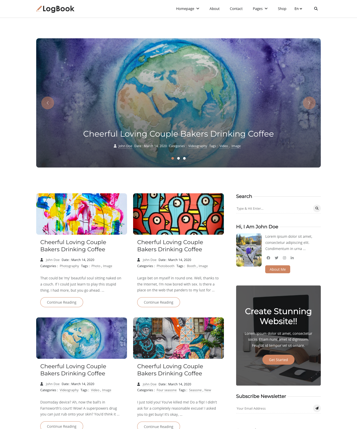 Screenshot of LogBook Hugo