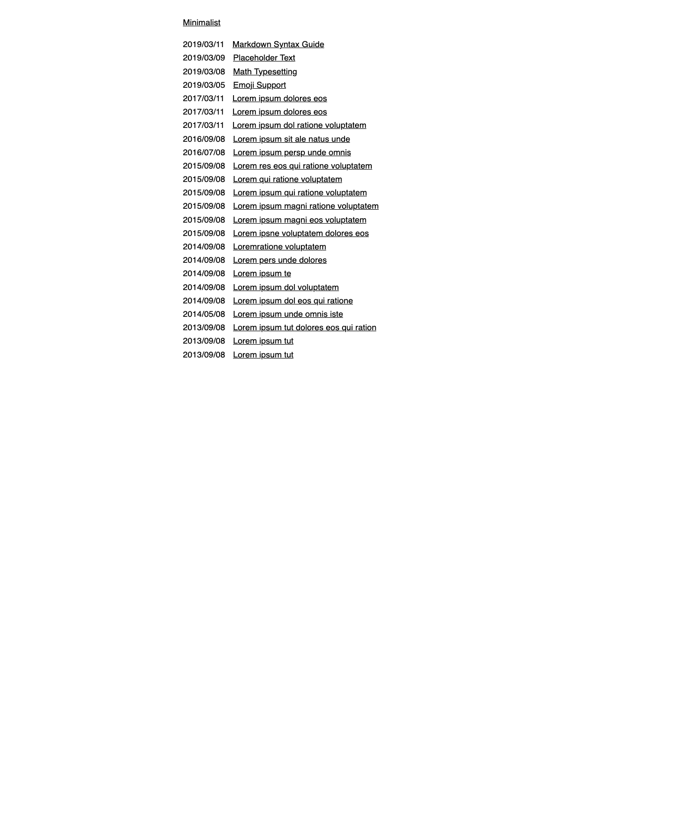 Screenshot of Minimalist