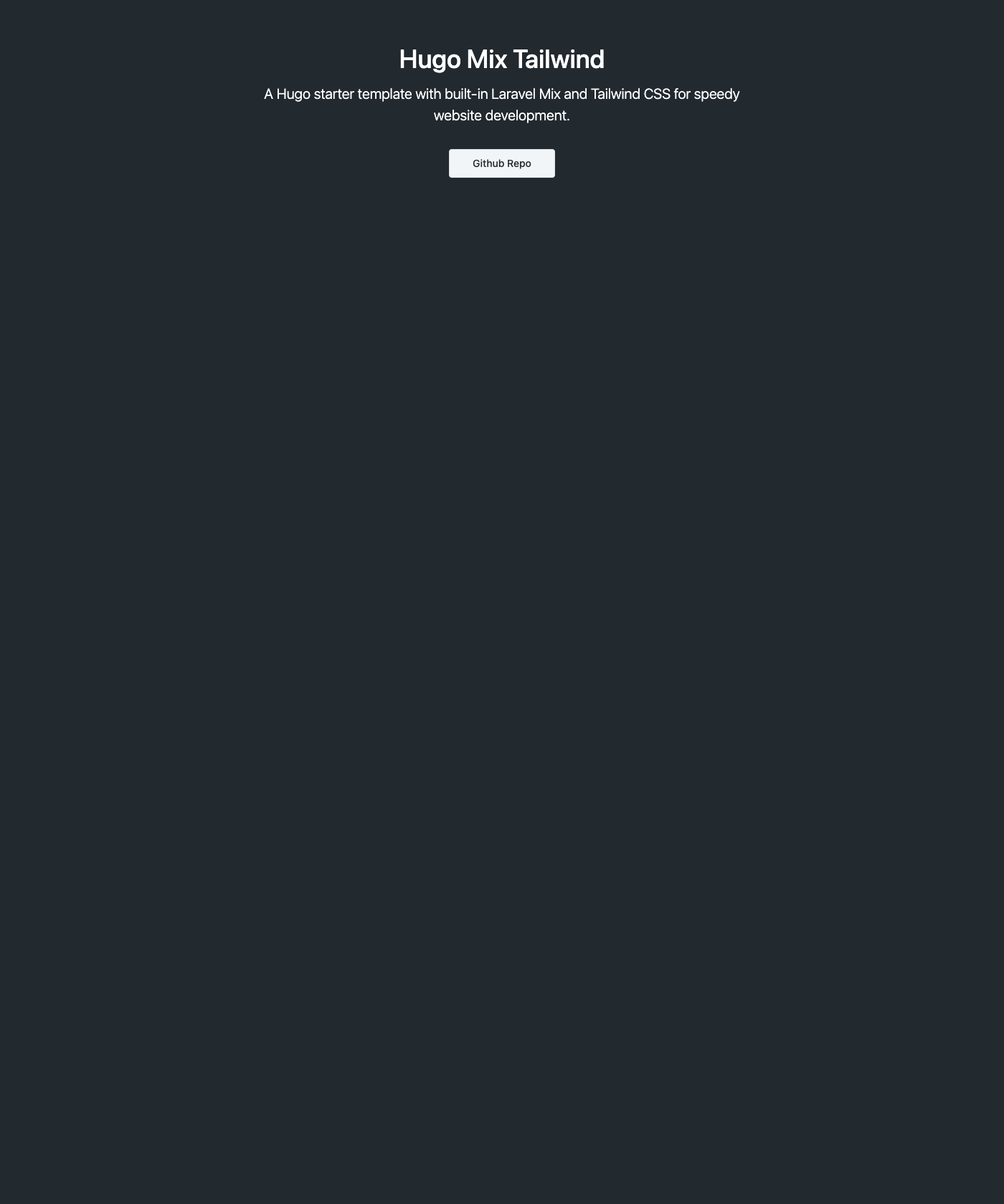Screenshot of Hugo Mix Tailwind
