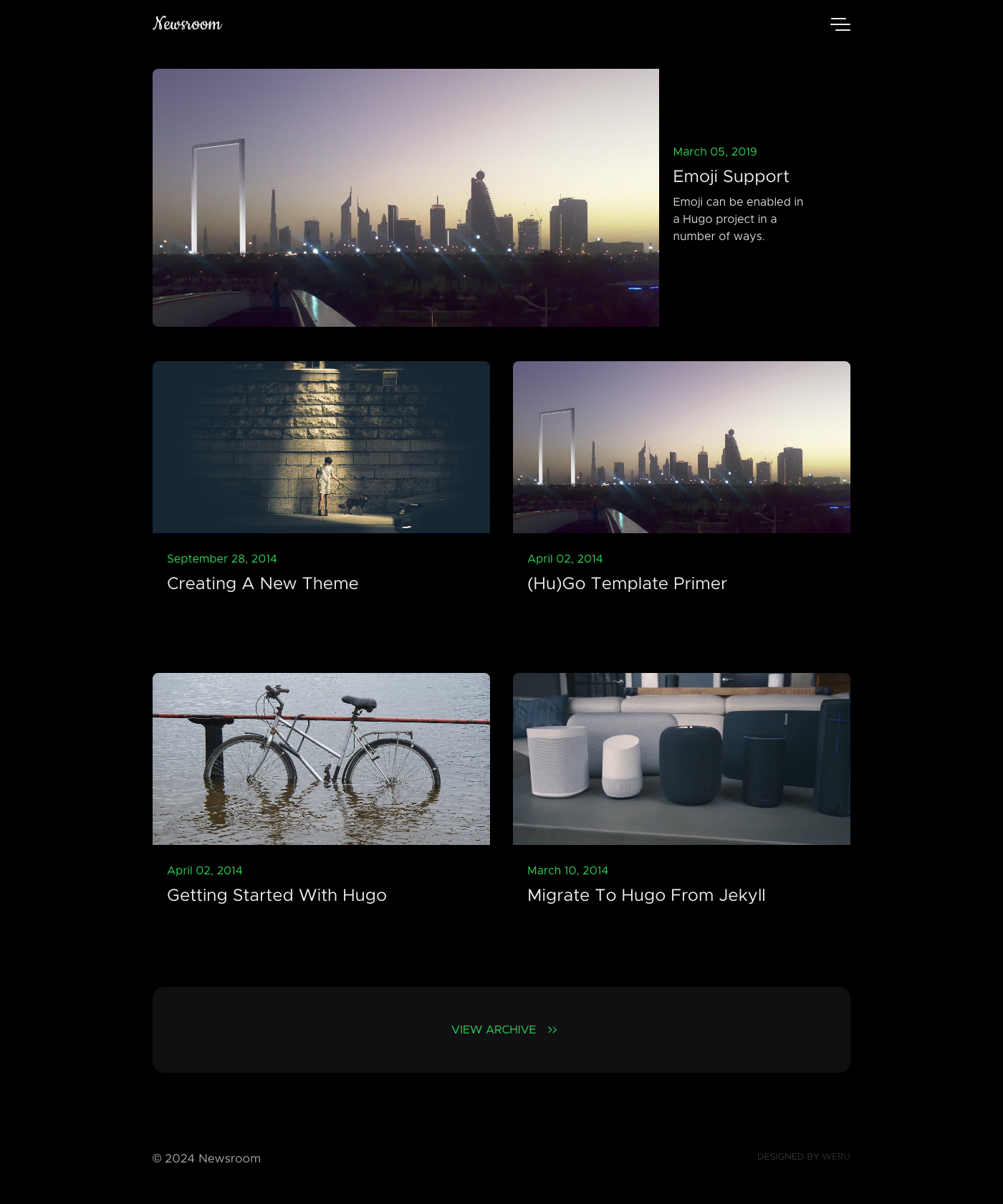 Screenshot of Newsroom