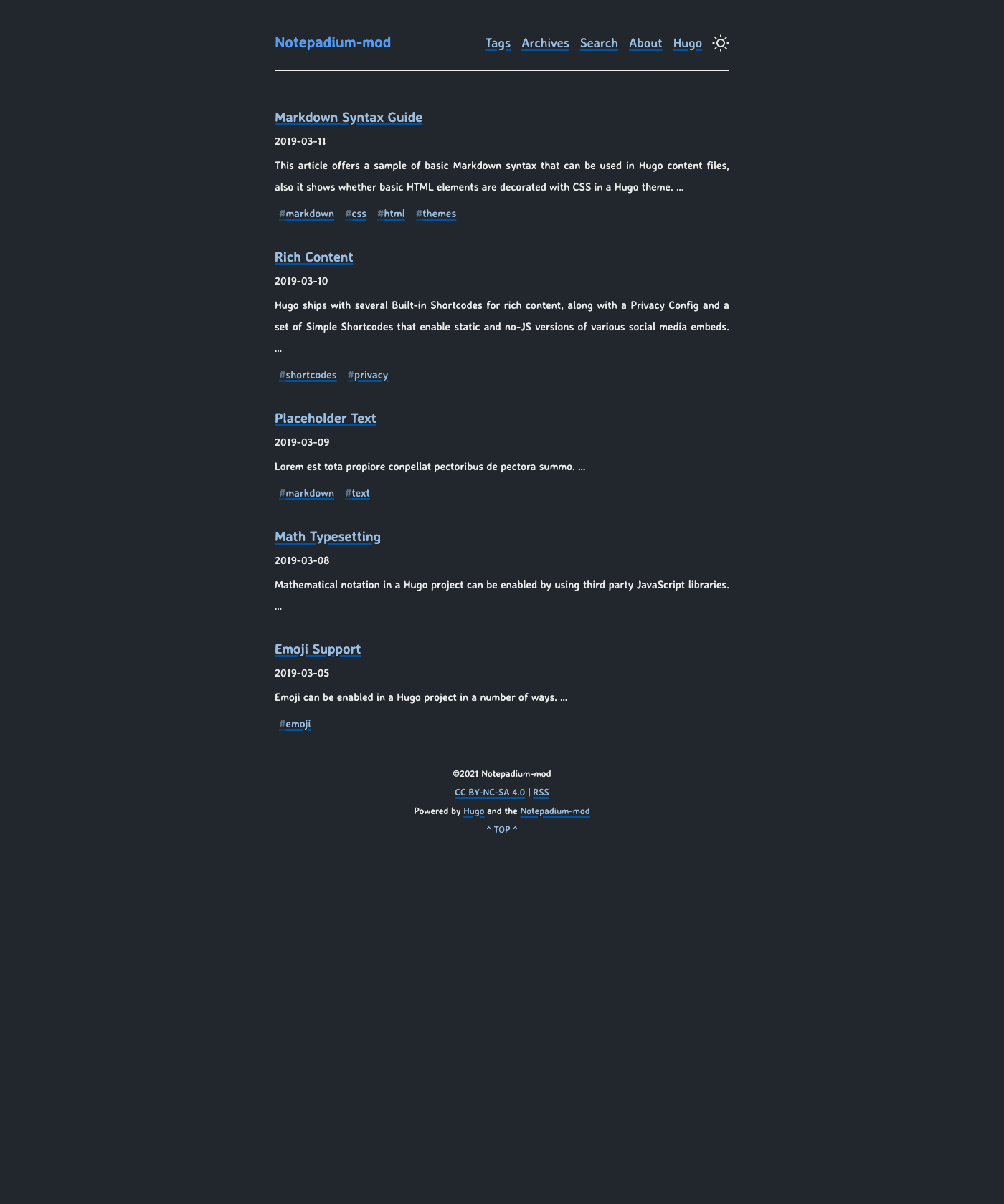 Screenshot of Hugo Notepadium Mod