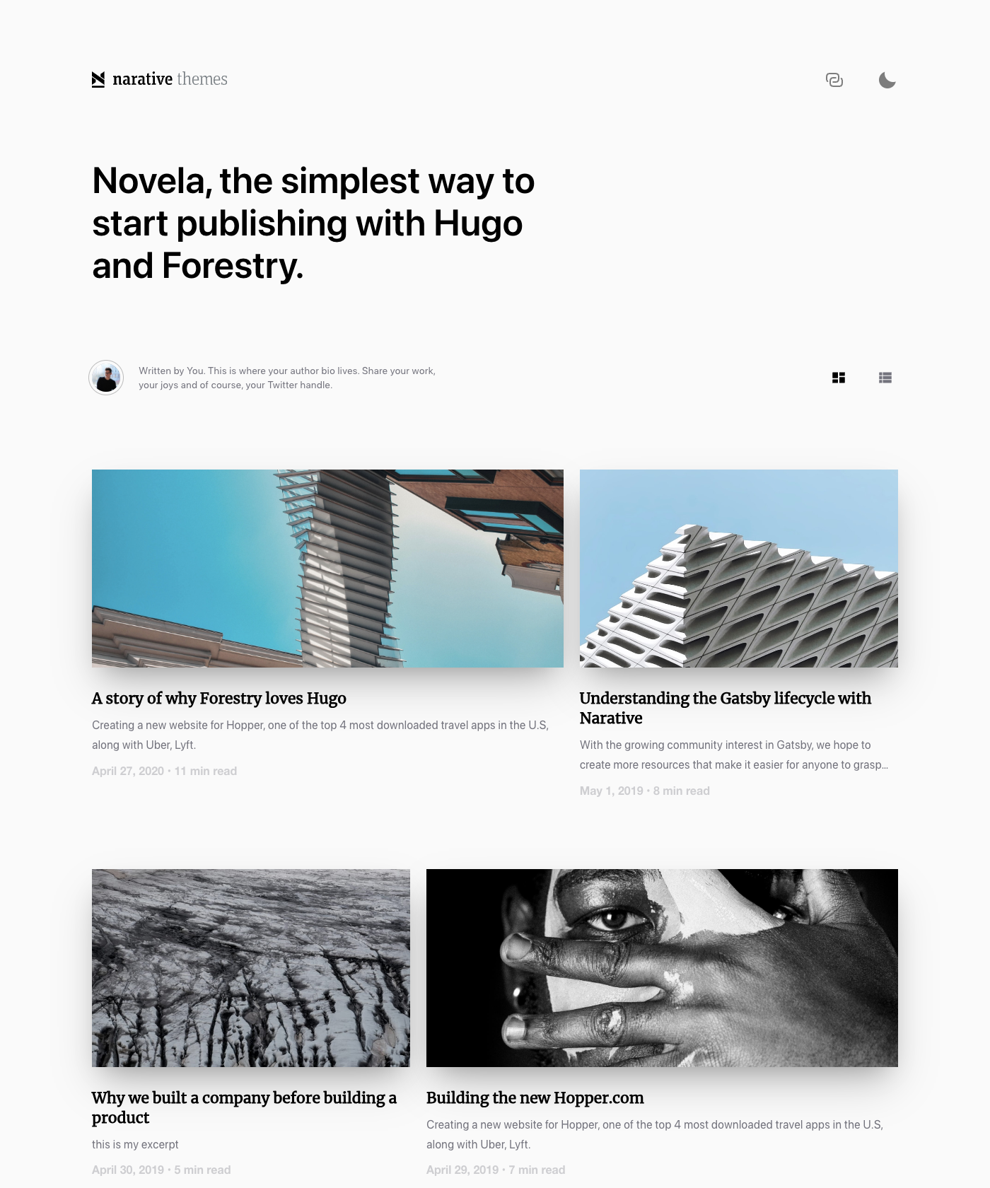 Screenshot of Novela Hugo Starter