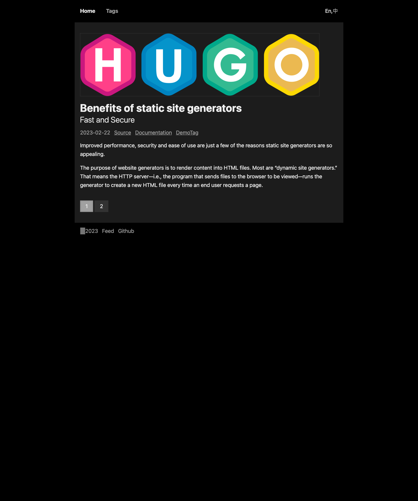 Screenshot of Hugo Pure