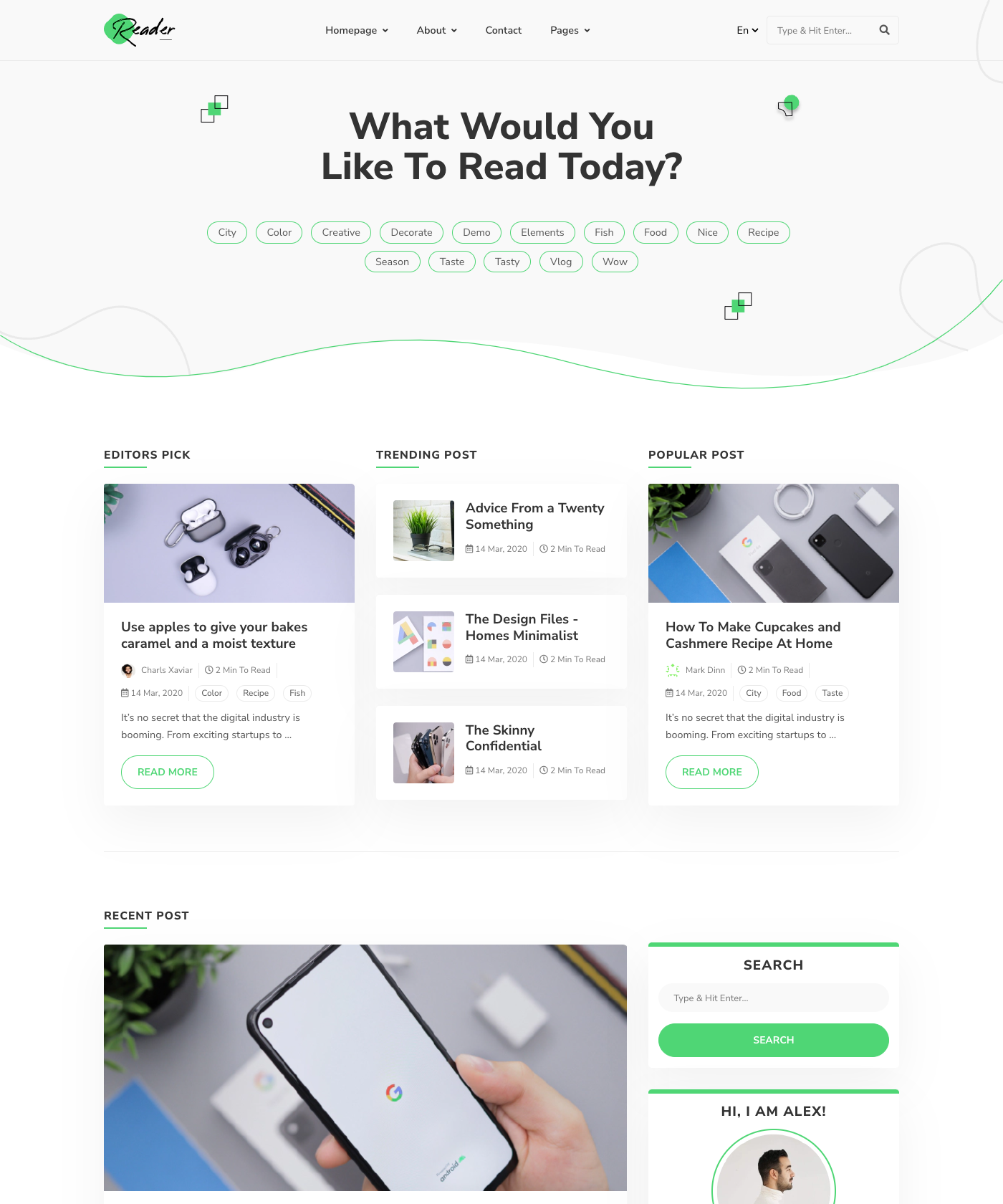 Screenshot of Reader Hugo