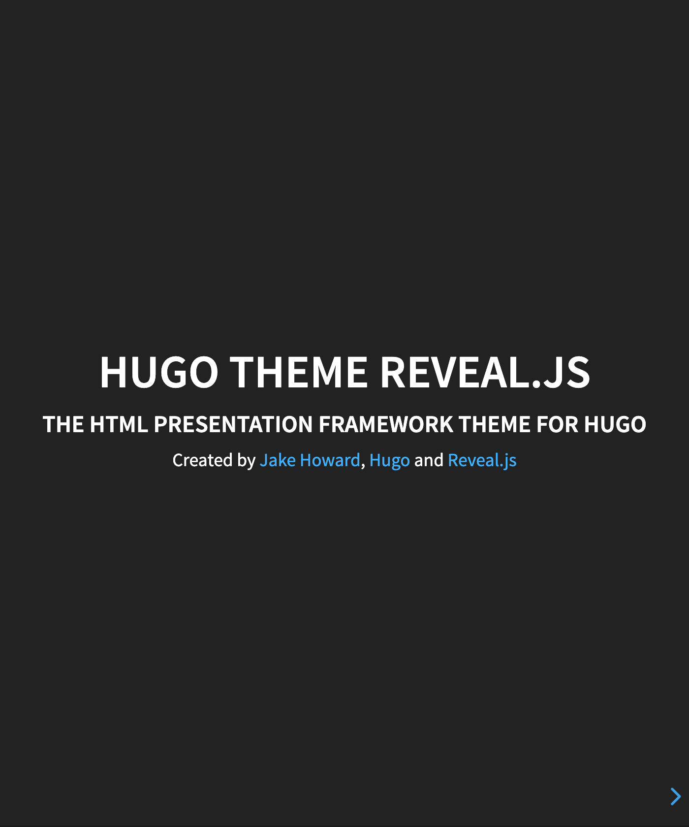 Screenshot of Hugo Theme Revealjs