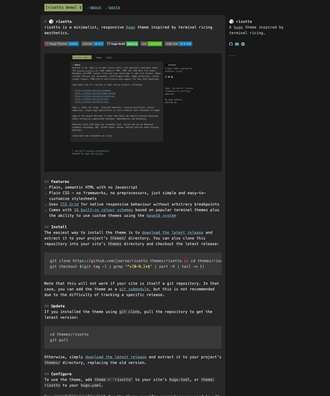 Screenshot of Risotto