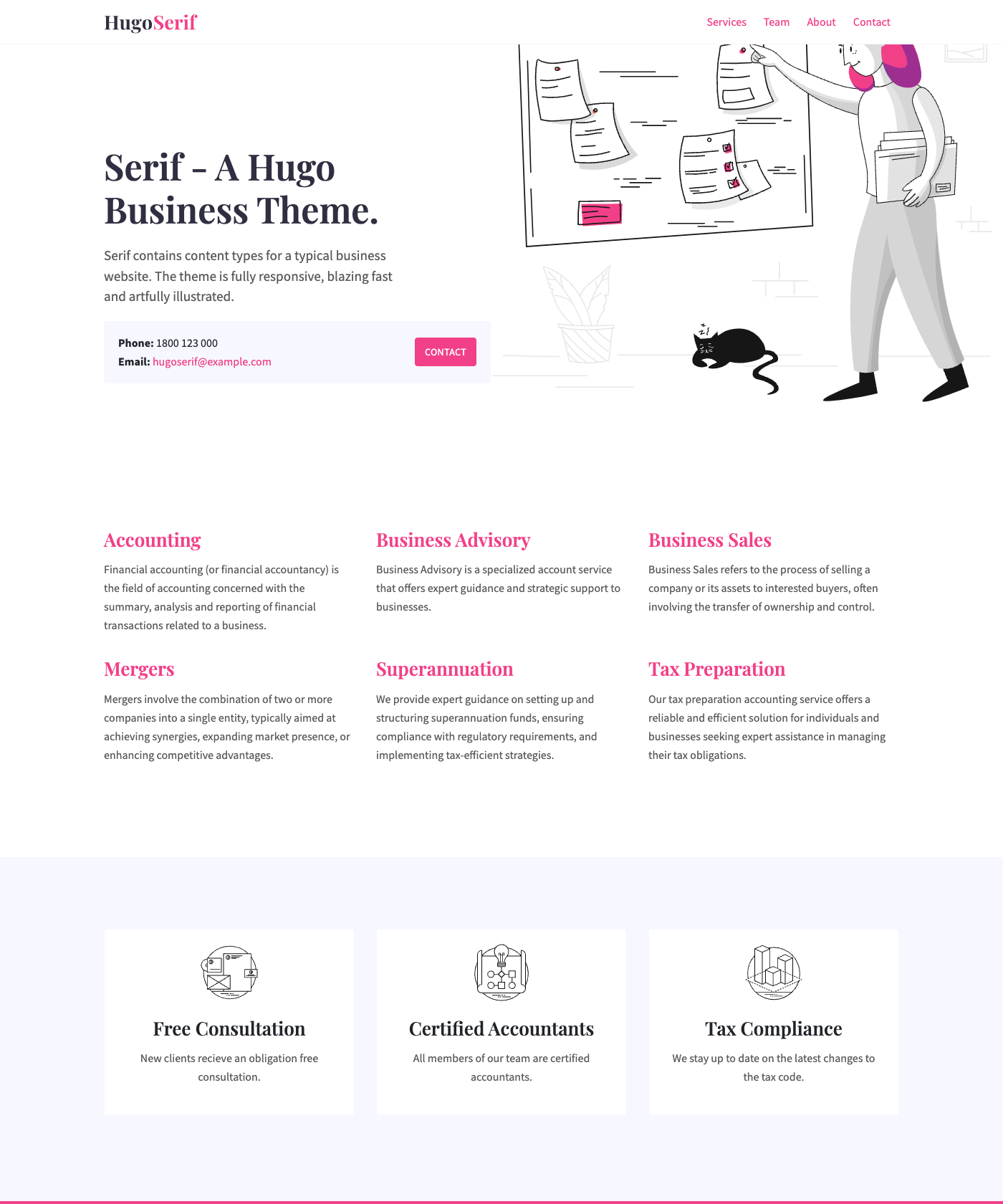 Screenshot of Hugo Serif Theme