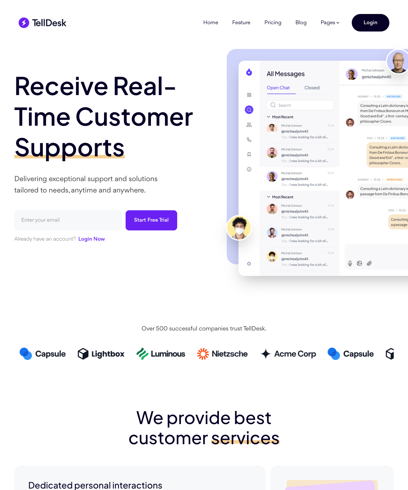 Screenshot of Telldesk Hugo