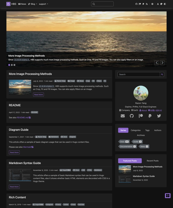 Screenshot of Hugo Theme Bootstrap