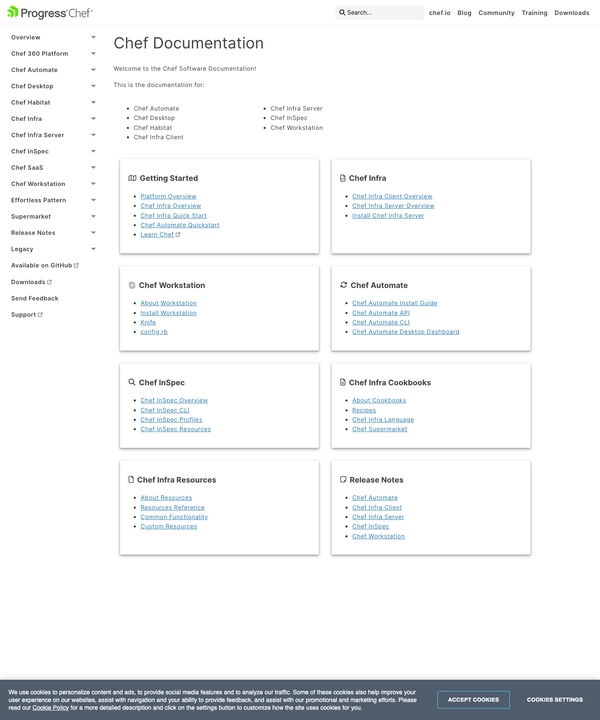 Screenshot of Chef Web Docs