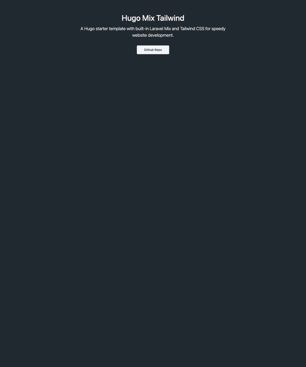 Screenshot of Hugo Mix Tailwind