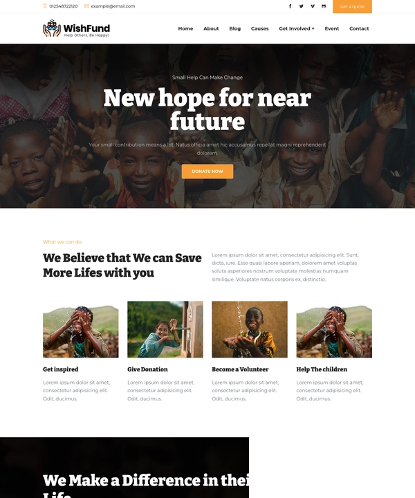 Screenshot of Wishfund Hugo