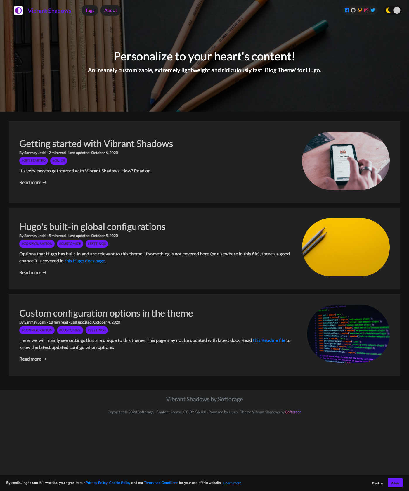 Screenshot of Vibrant Shadows