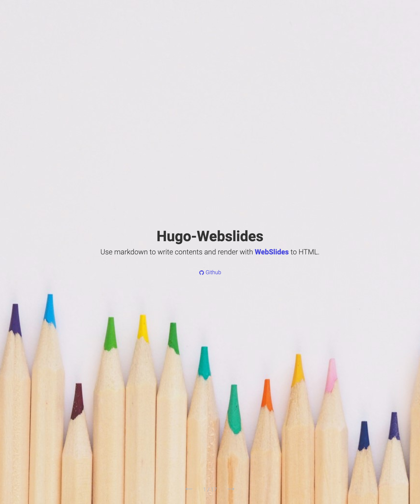 Screenshot of Hugo Webslides