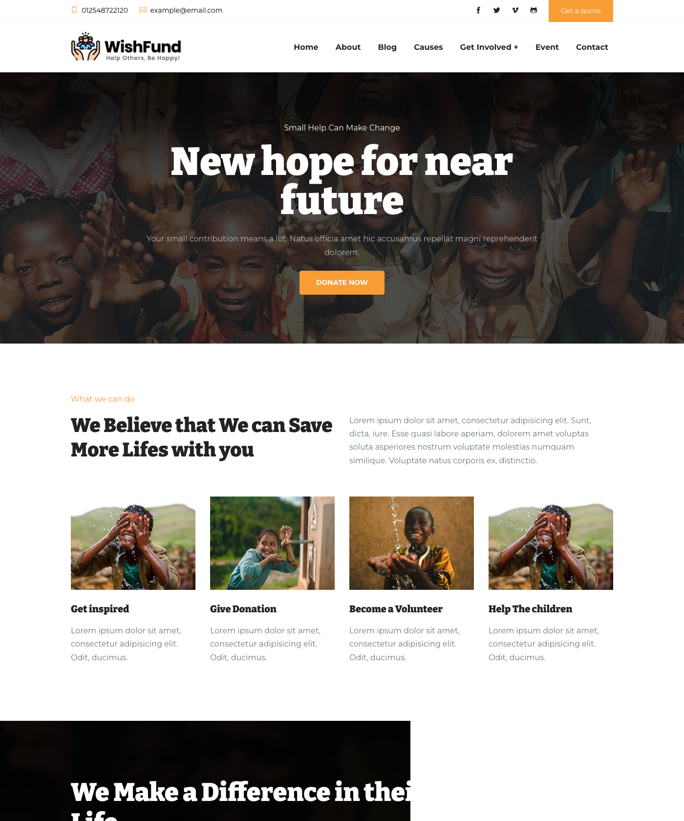 Screenshot of Wishfund Hugo