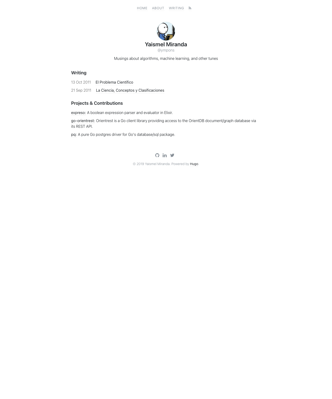 Screenshot of Hugo Yaz